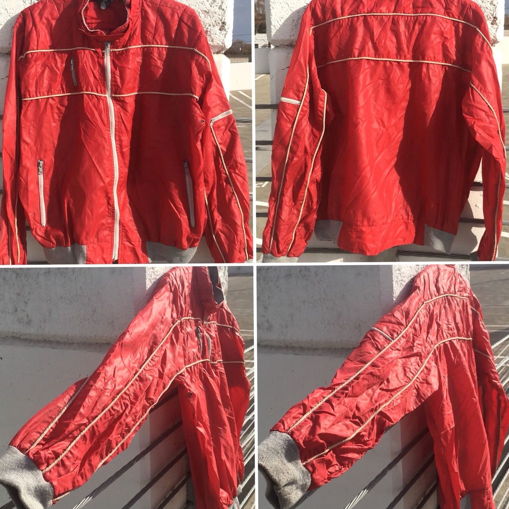 Vintage VINTAGE C.I.A. Jacket Windbreaker Red Nylon Racing 80s L XL RN 70930 Size US L / EU 52-54 / 3 - 2 Thumbnail
