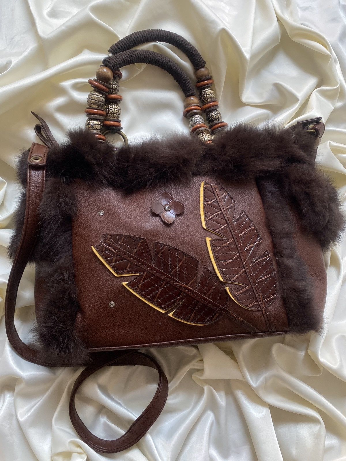 Vintage Vintage brown boho leather bag Size ONE SIZE - 1 Thumbnail