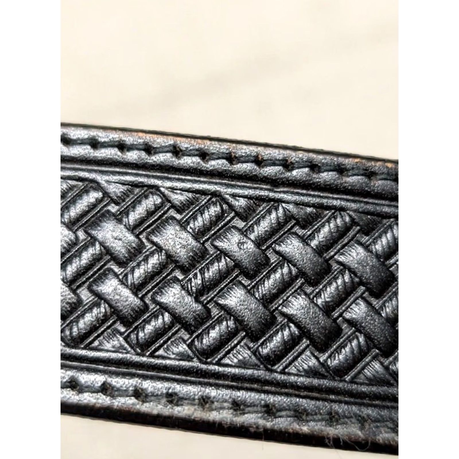 Vintage VINTAGE Silver Creek Belt 44 black WESTERN cowhide leather TOOLED USA Size 44 - 5 Thumbnail