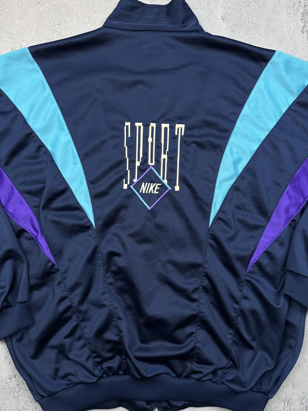 Nike Vintage Nike Sport Track Jacket 80s/90s Navy Teal Purple y2k Size US M / EU 48-50 / 2 - 12 Thumbnail