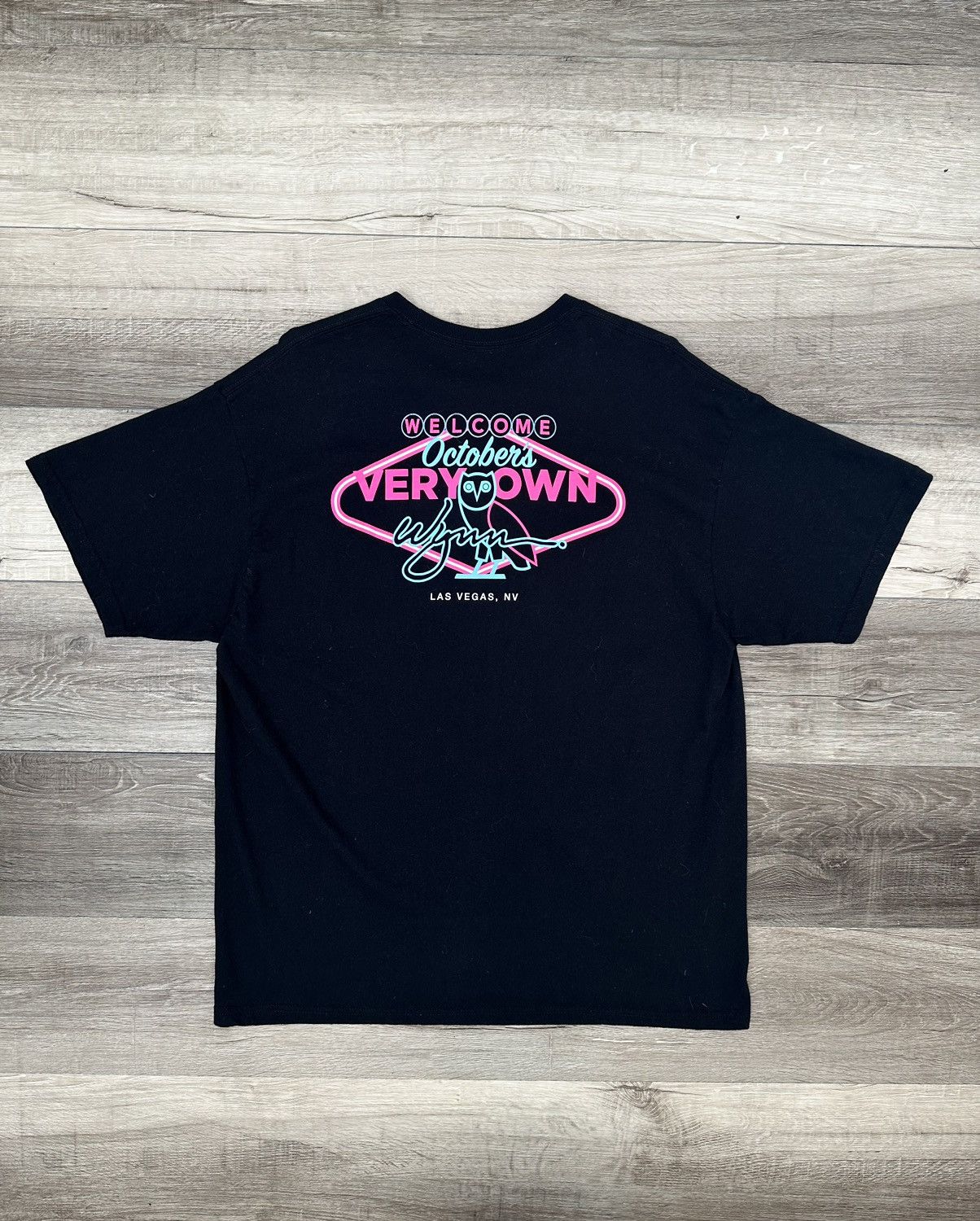 image of Octobers Very Own Navy Vegas Casino Neon Lights Tee XL in Black, Men's