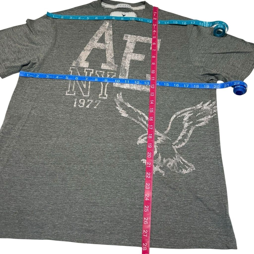 American Eagle Outfitters American Eagle Men's Y2K Gray Graphic Tee AE NY 1977 Size L Size US L / EU 52-54 / 3 - 4 Thumbnail