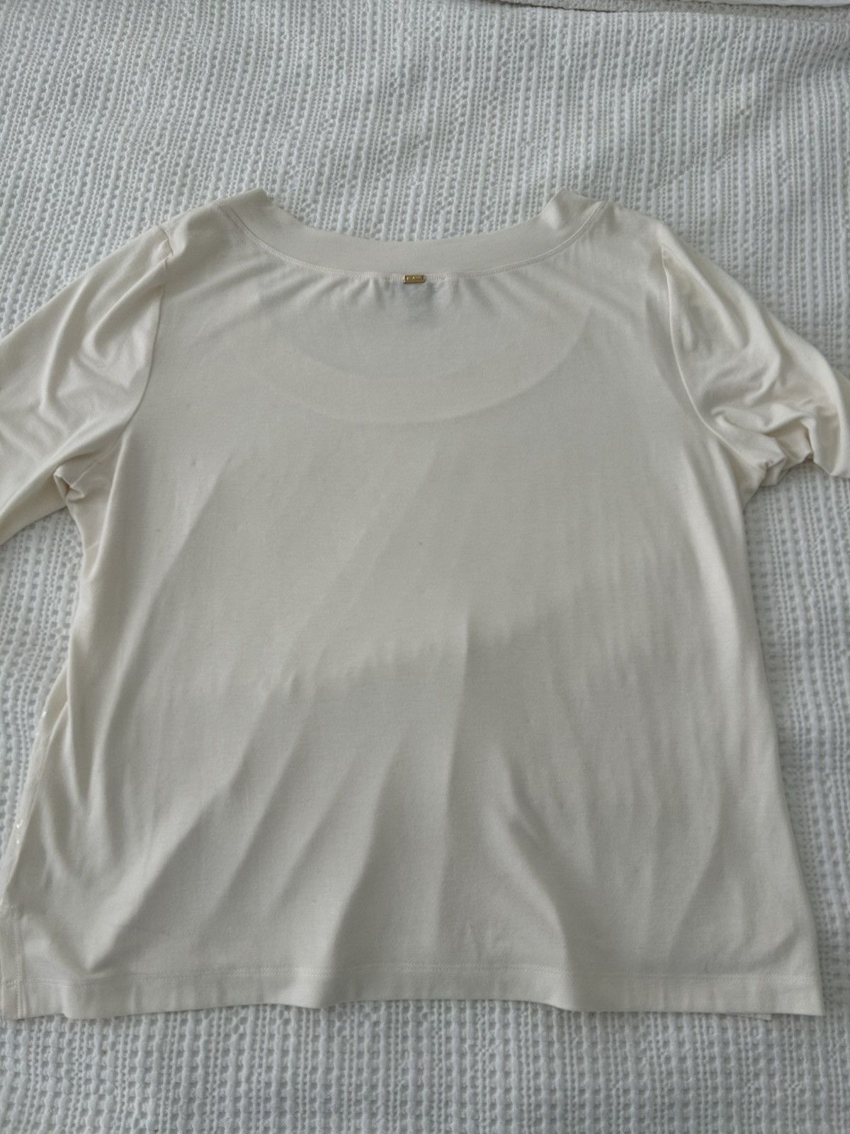 St. John St John Sport Wide Neck Top in Cream Size XL / US 12-14 / IT 48-50 - 5 Thumbnail