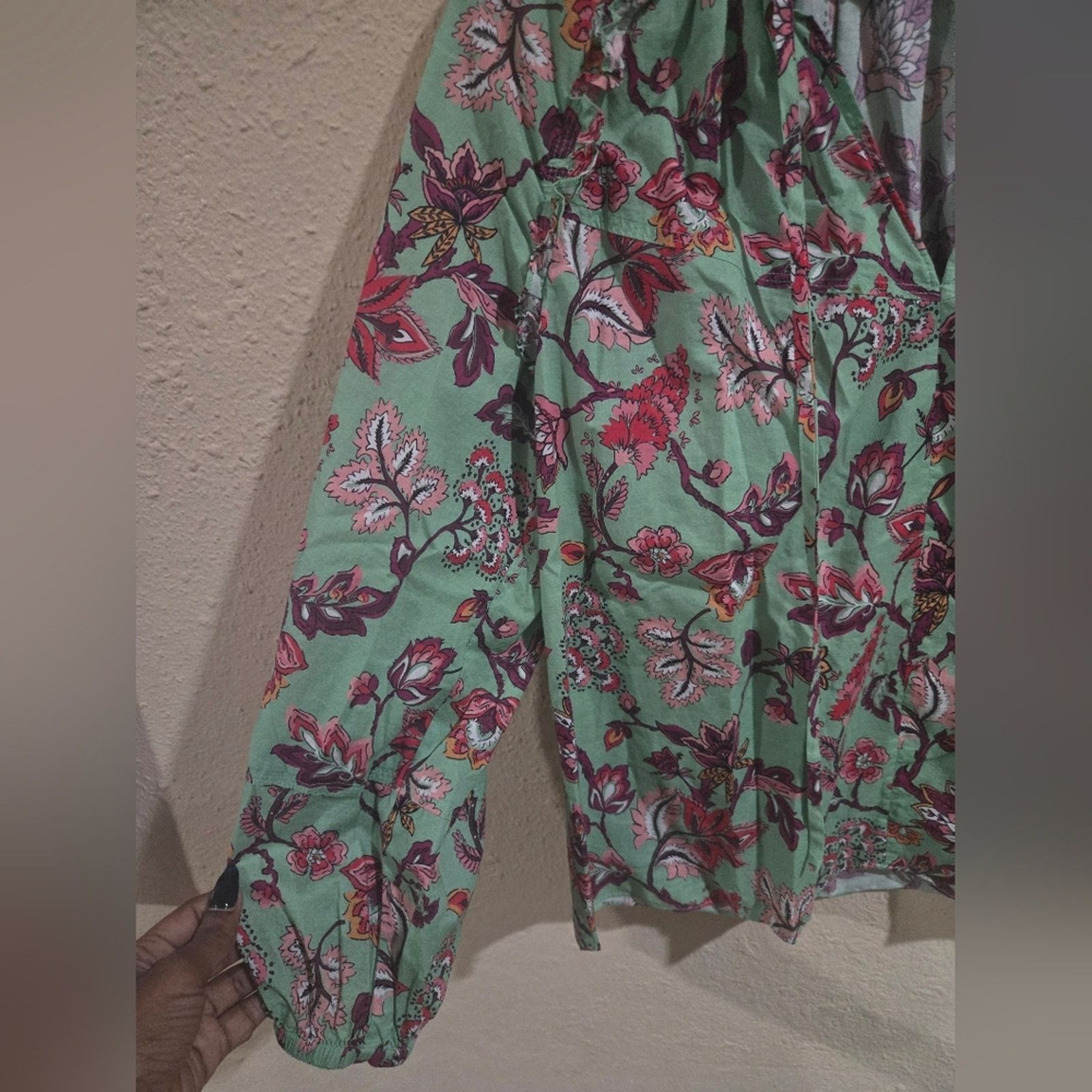 Derek Lam 10 Crosby Derek Lam 10 Crosby Mint Floral Tied Devon Blouse, 6 Size M / US 6-8 / IT 42-44 - 4 Thumbnail