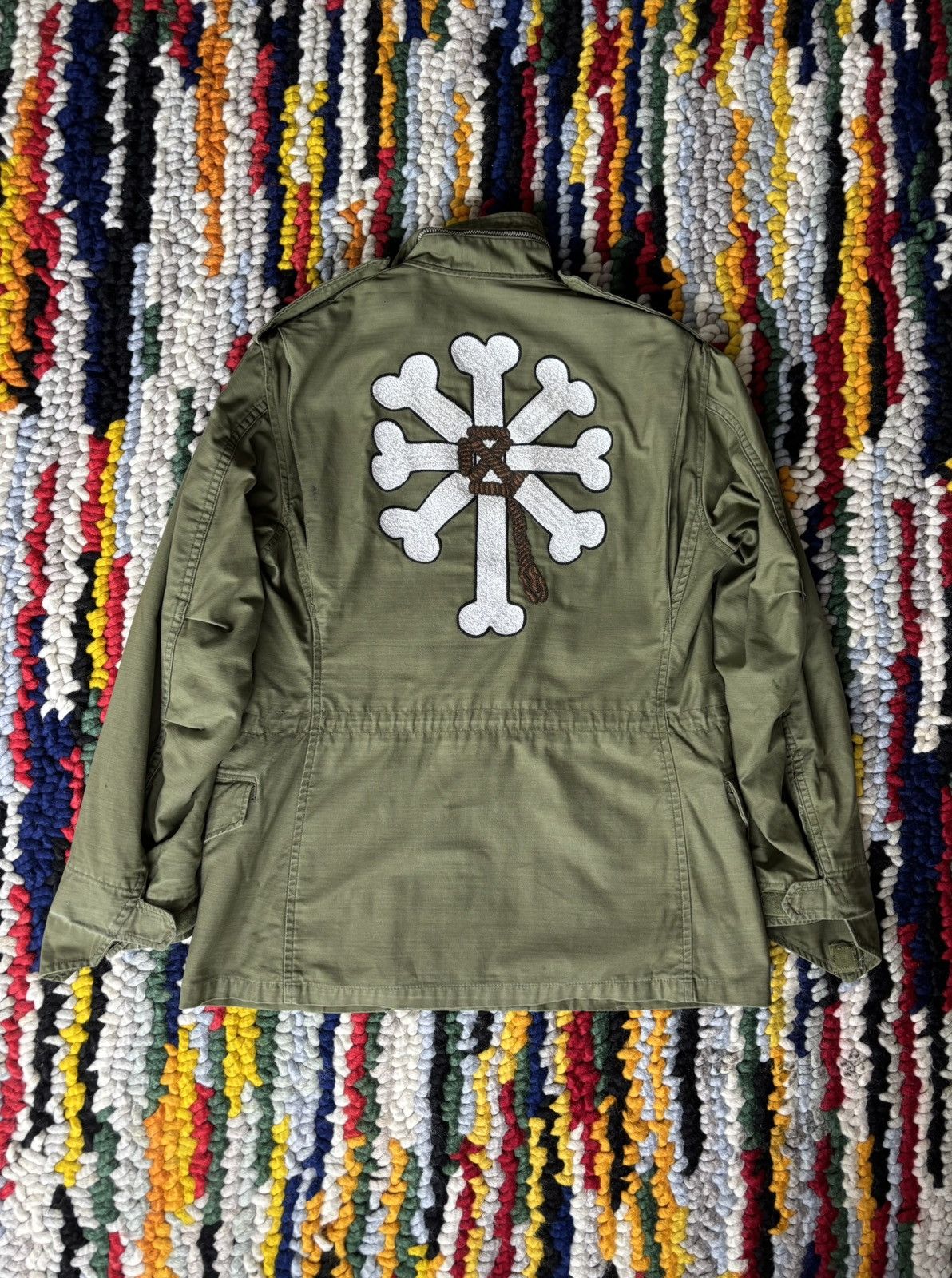 Vintage Vintage 1970s M-65 Jacket Embroidered Skull Size US L / EU 52-54 / 3 - 1 Thumbnail