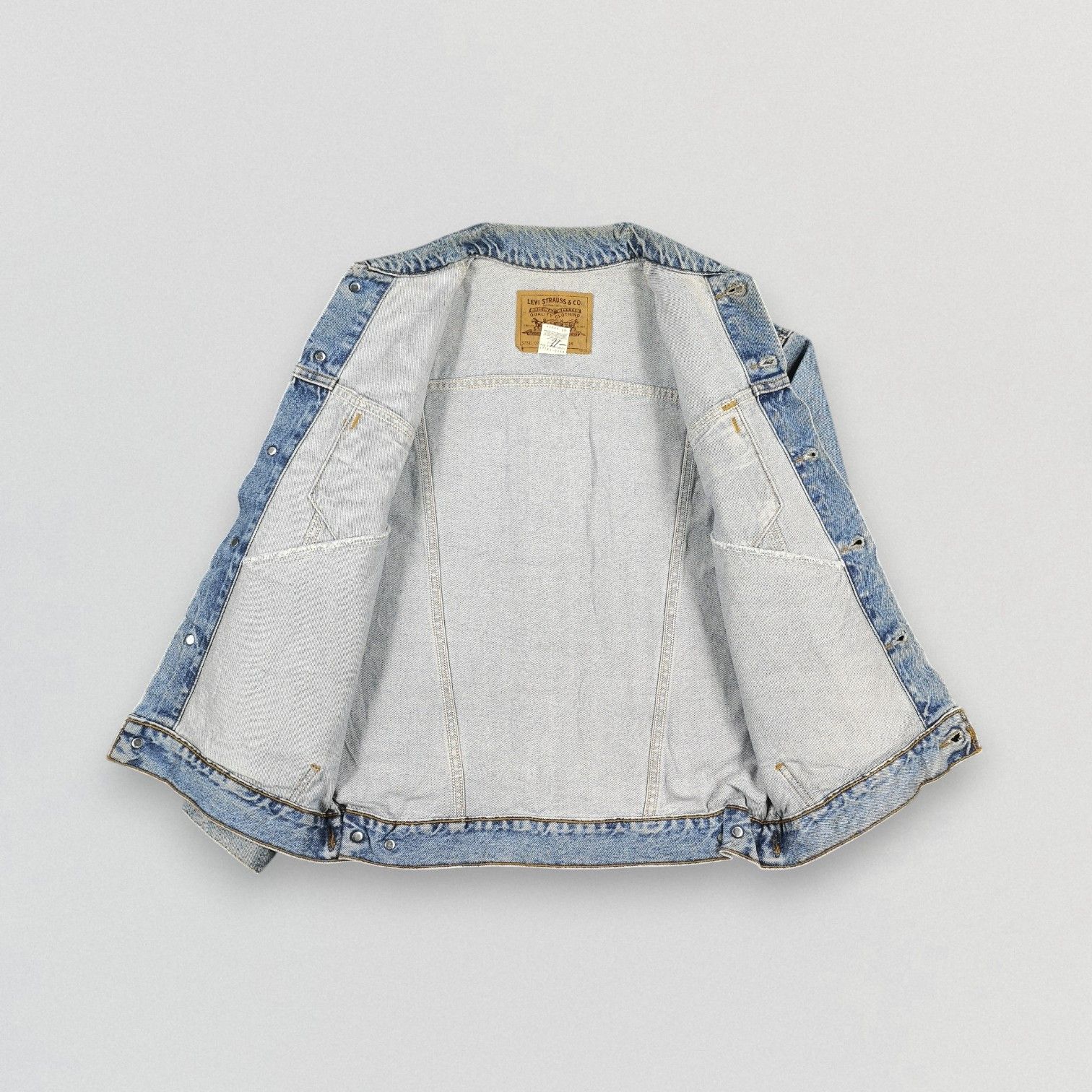 Levi's Stone Wash Vintage 90s Levis Denim Trucker Jacket Size US M / EU 48-50 / 2 - 2 Thumbnail