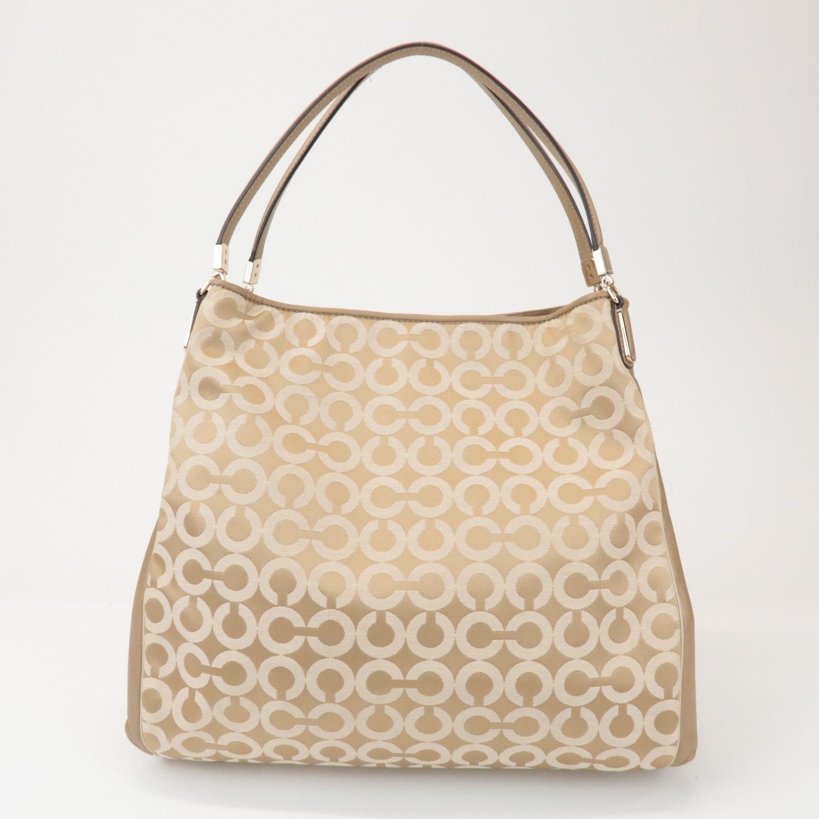 Coach Coach Op Art Canvas Shoulder Bag Beige Size ONE SIZE - 2 Thumbnail