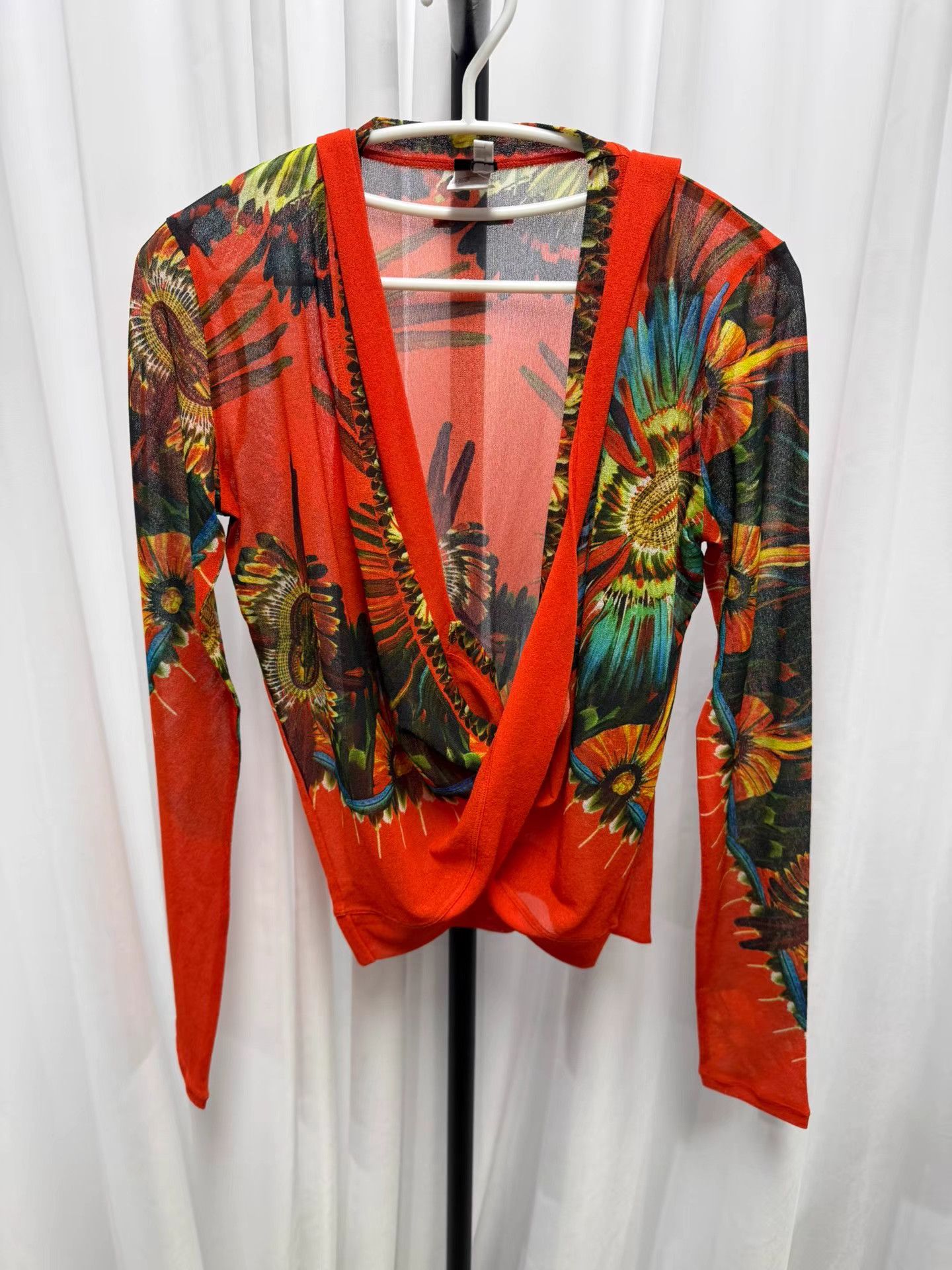 Jean Paul Gaultier Jean Paul Gaultier Mesh Tie-Front Cardigan K20 Size S / US 4 / IT 40 - 1 Thumbnail