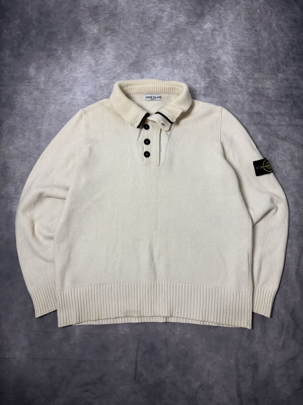 Stone Island Stone Island Knit Sweater – XL – Beige Size US XL / EU 56 / 4 - 1 Thumbnail