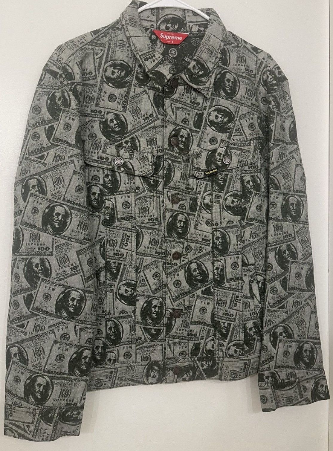 Supreme SUPREME 100 DOLLAR DENIM JACKET LARGE FLAWLESS Size US L / EU 52-54 / 3 - 1 Thumbnail