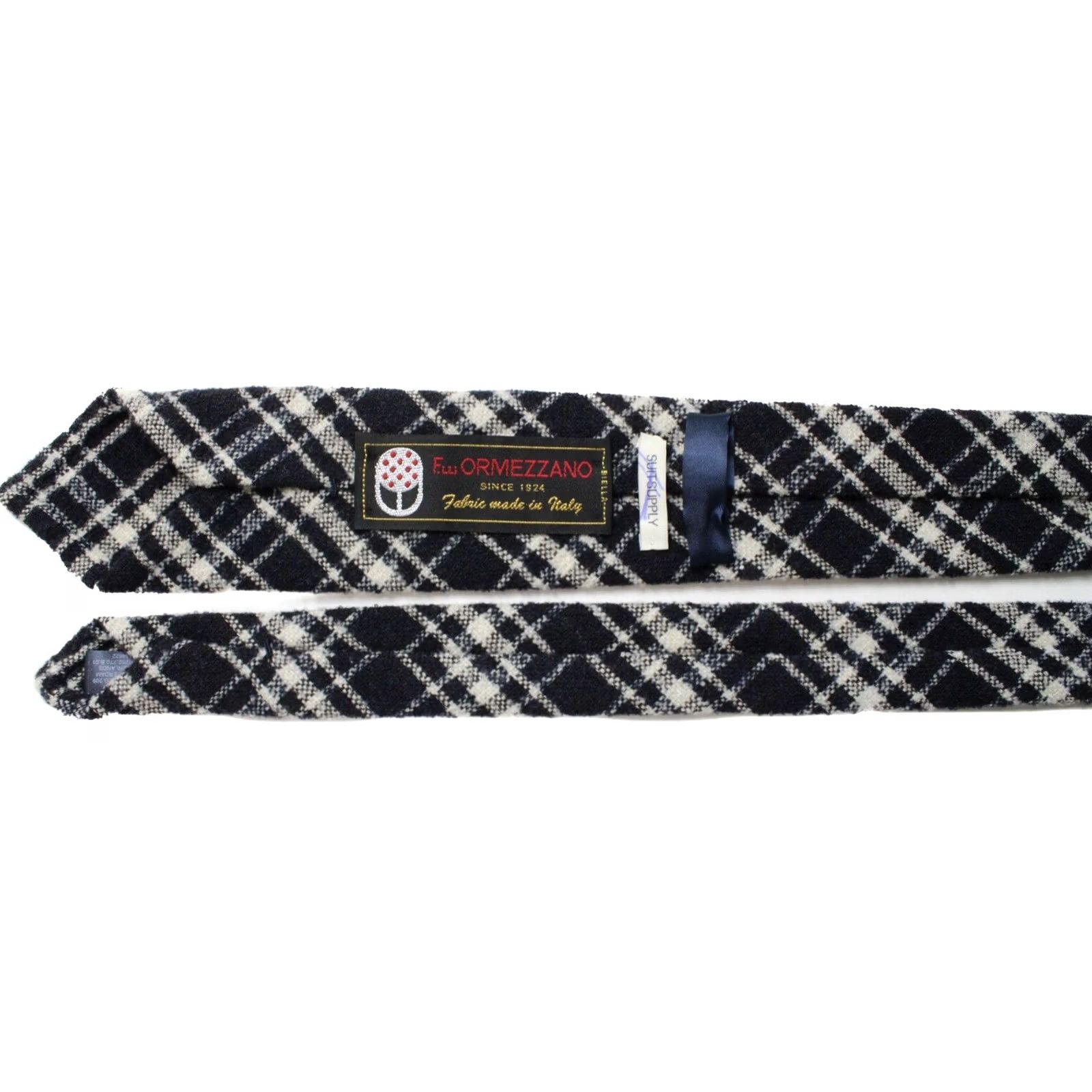 Suitsupply Suitsupply Tie Men's 150 X 7 CM Wool Blend Check Pattern Blue Formal Business Tie Size ONE SIZE - 4 Thumbnail