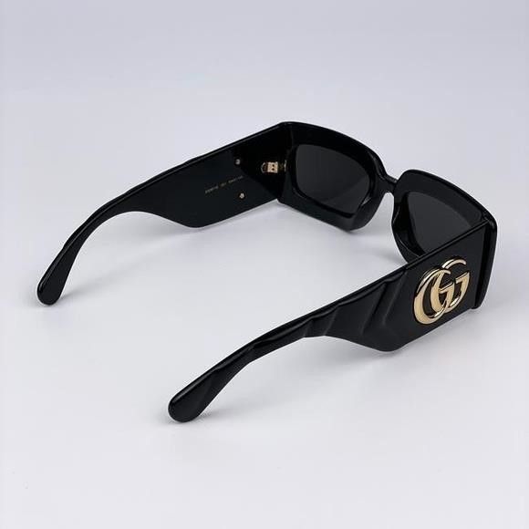 Gucci Authentic- New - Gucci Black Gray Gg0811s 001 Logo Rectangle Size ONE SIZE - 12 Thumbnail