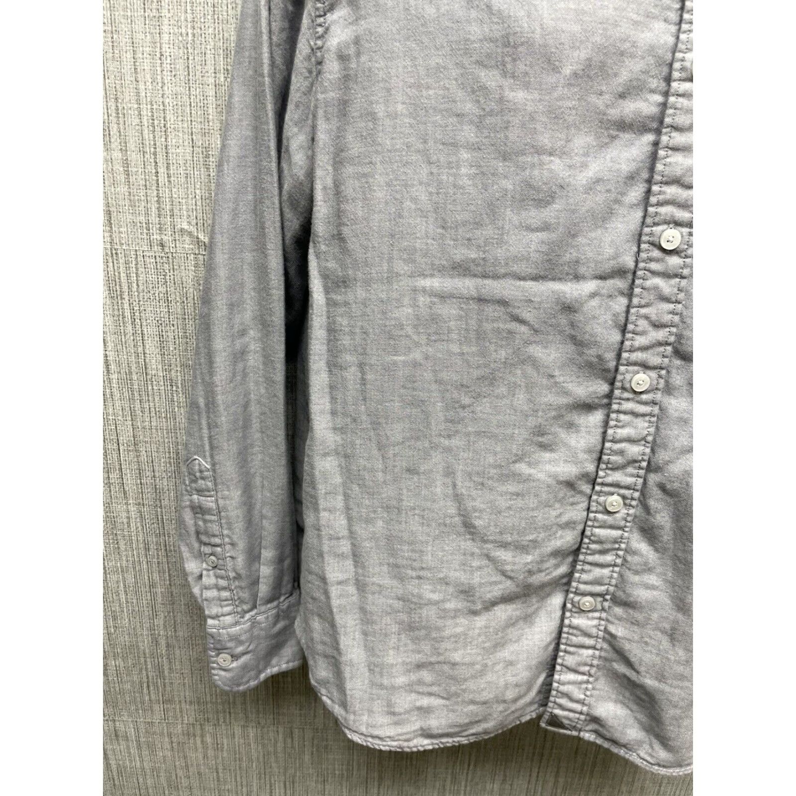 UNTUCKit UNTUCKit Shirt Long Sleeve Button-Down Men XL Gray 100% Cotton Size US XL / EU 56 / 4 - 4 Thumbnail