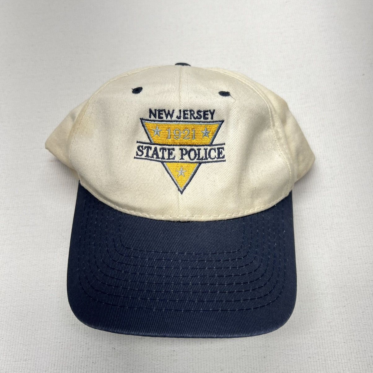 Vintage VTG State Police Hat Beige New Jersey Blue Snap Back Logo Size ONE SIZE - 2 Thumbnail