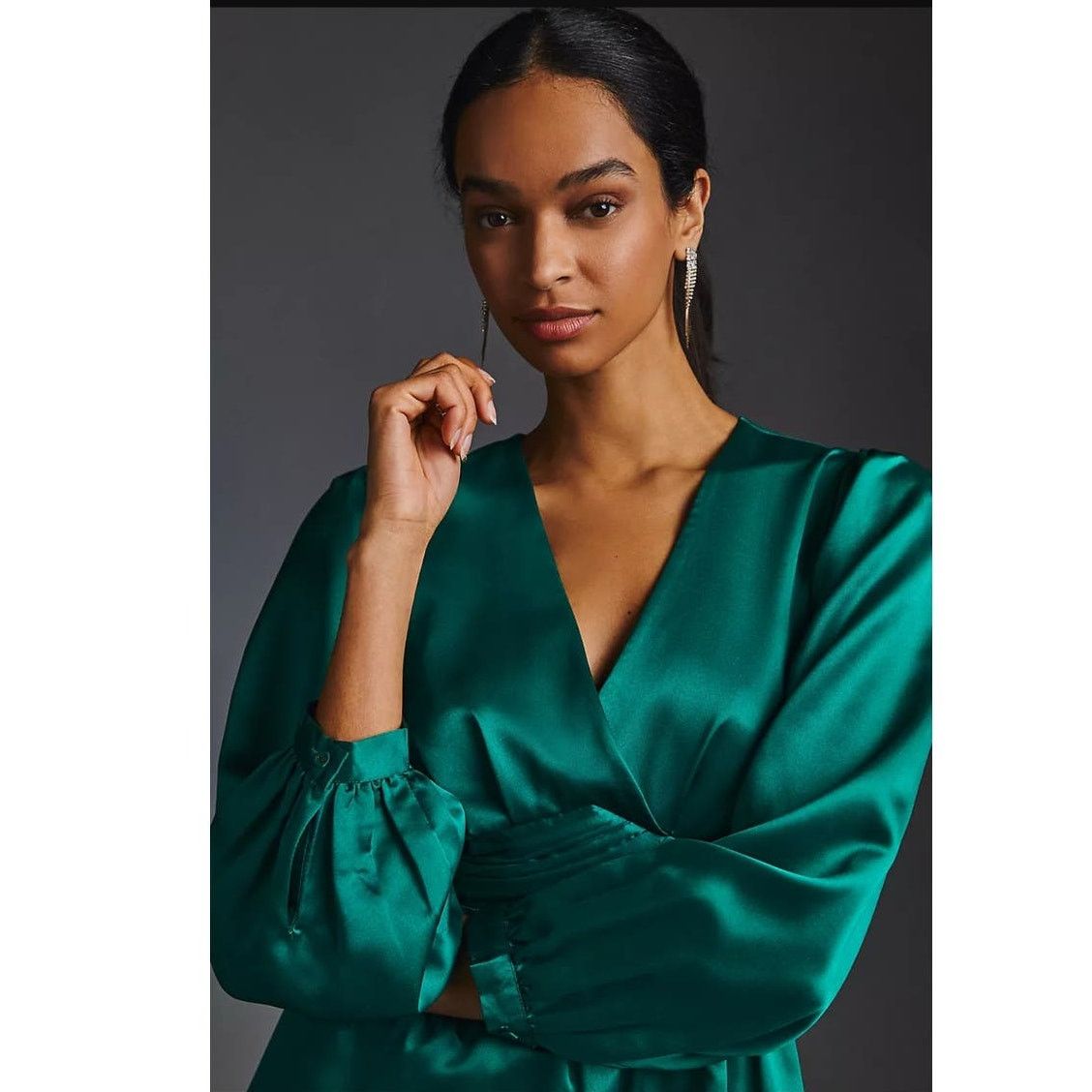 Anthropologie New Anthropologie Nikasha Embroidered Satin Dress $260 XXS Size XXS / US 00 / IT 34 - 4 Thumbnail