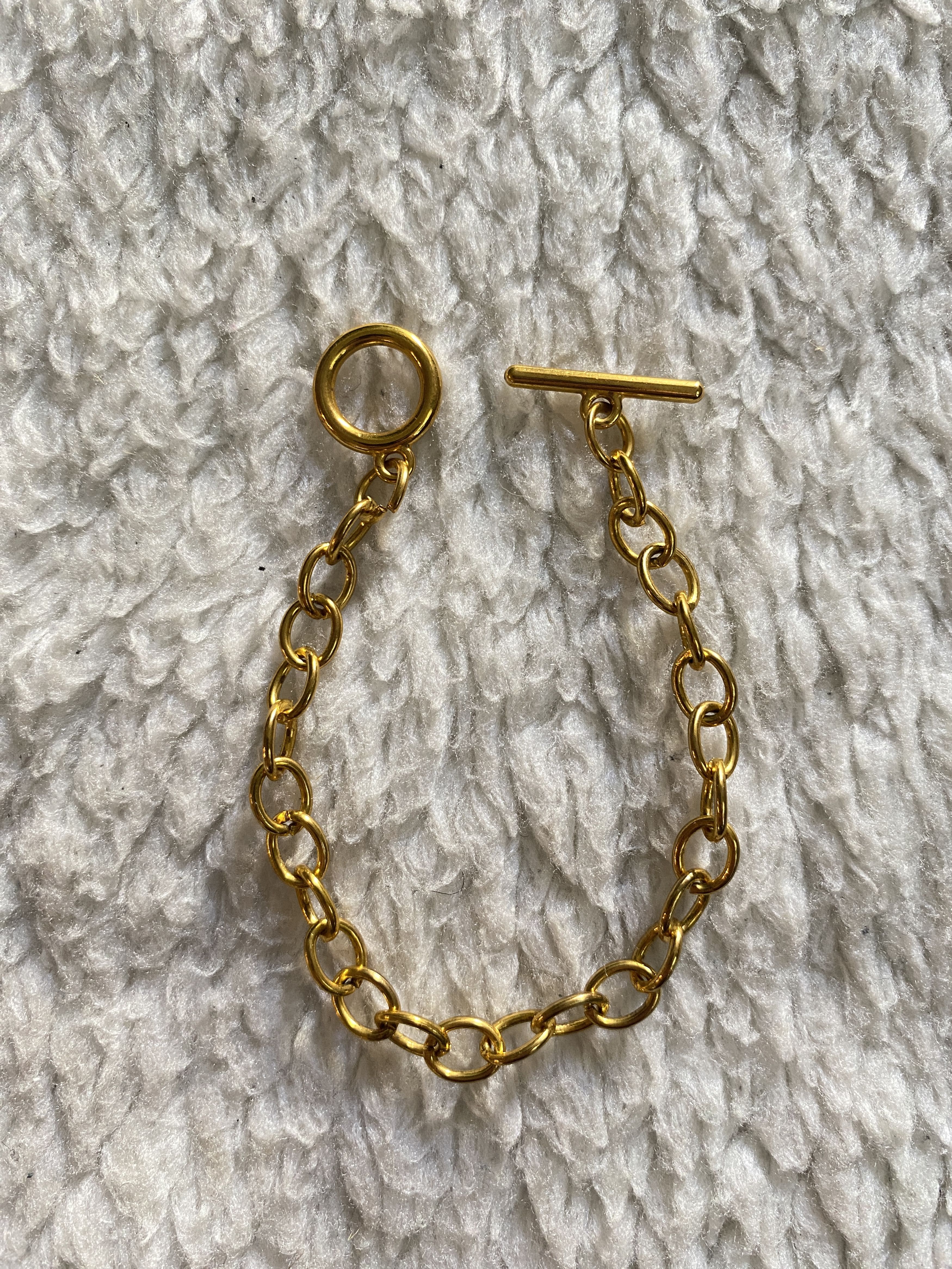 Other Gold Chunky Stainless Steel Toggle Bracelet Size ONE SIZE - 6 Thumbnail