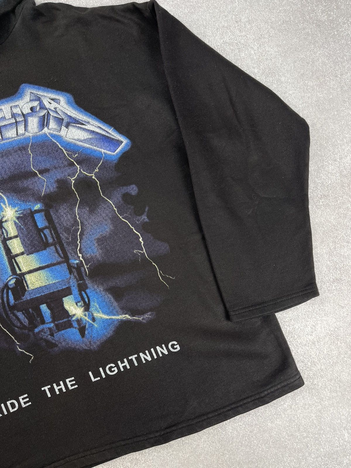 Band Tees × Metallica × Vintage Vintage 90’s Metallica Ride The Lightning Hoodie Size US XL / EU 56 / 4 - 2 Thumbnail