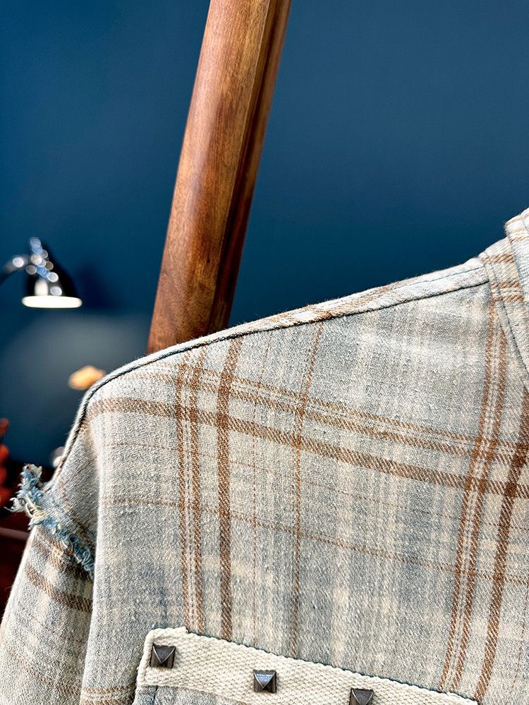 Vintage Plaid Distressed Long Sleeve Shirt Size US L / EU 52-54 / 3 - 8 Thumbnail