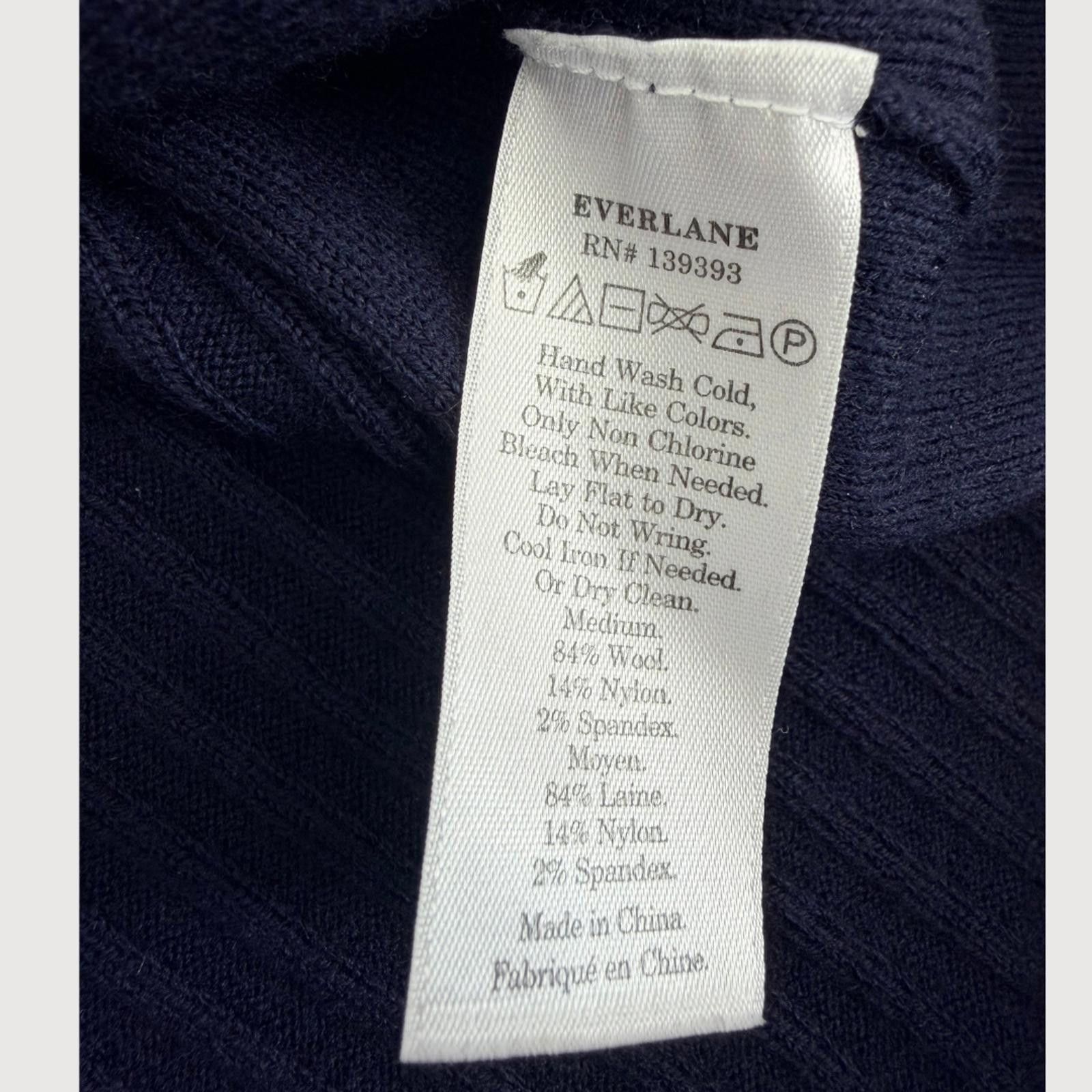 Everlane Everlane Ribbed Wool Sweater Dress Navy Long Sleeve M Size M / US 6-8 / IT 42-44 - 5 Thumbnail