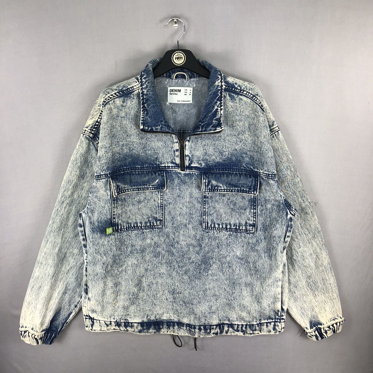 Bershka Anorak Denim Jacket Crazy Faded Pullover by Bershka Size US XL / EU 56 / 4 - 1 Thumbnail