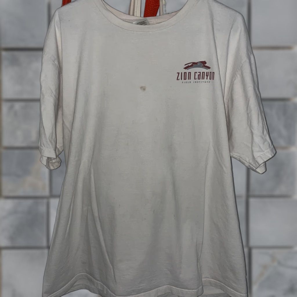 Anvil VINTAGE Zion Canyon T Shirt White 2XL Anvil Organic School Of Rock Back Hit Men T-Shirt Size US XXL / EU 58 / 5 - 1 Thumbnail