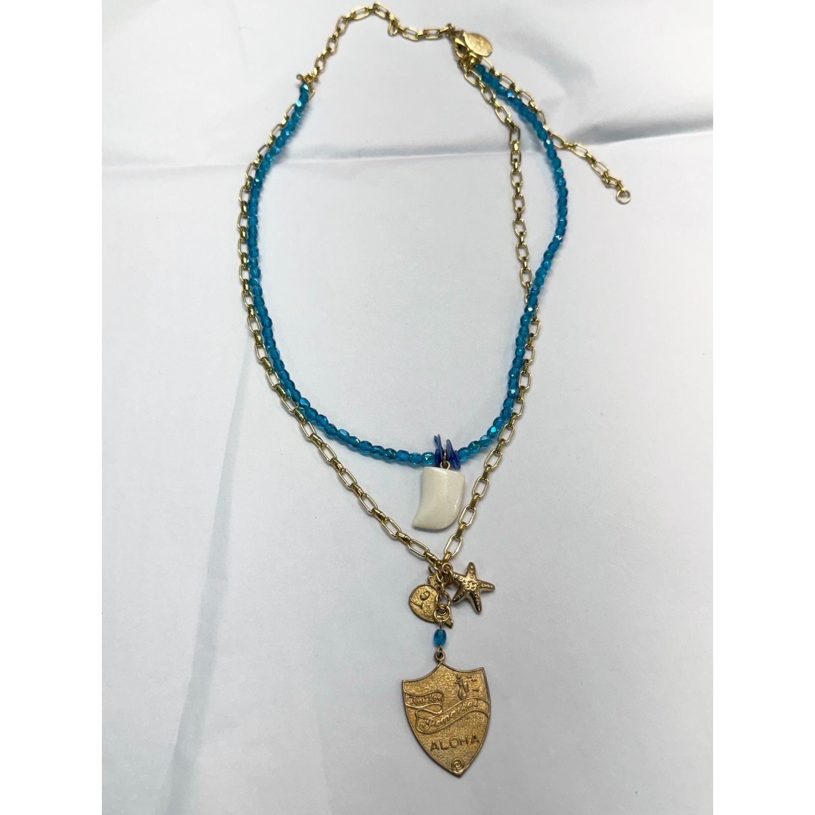Vintage Vintage aloha blue bead multi strand necklace Size ONE SIZE - 6 Thumbnail