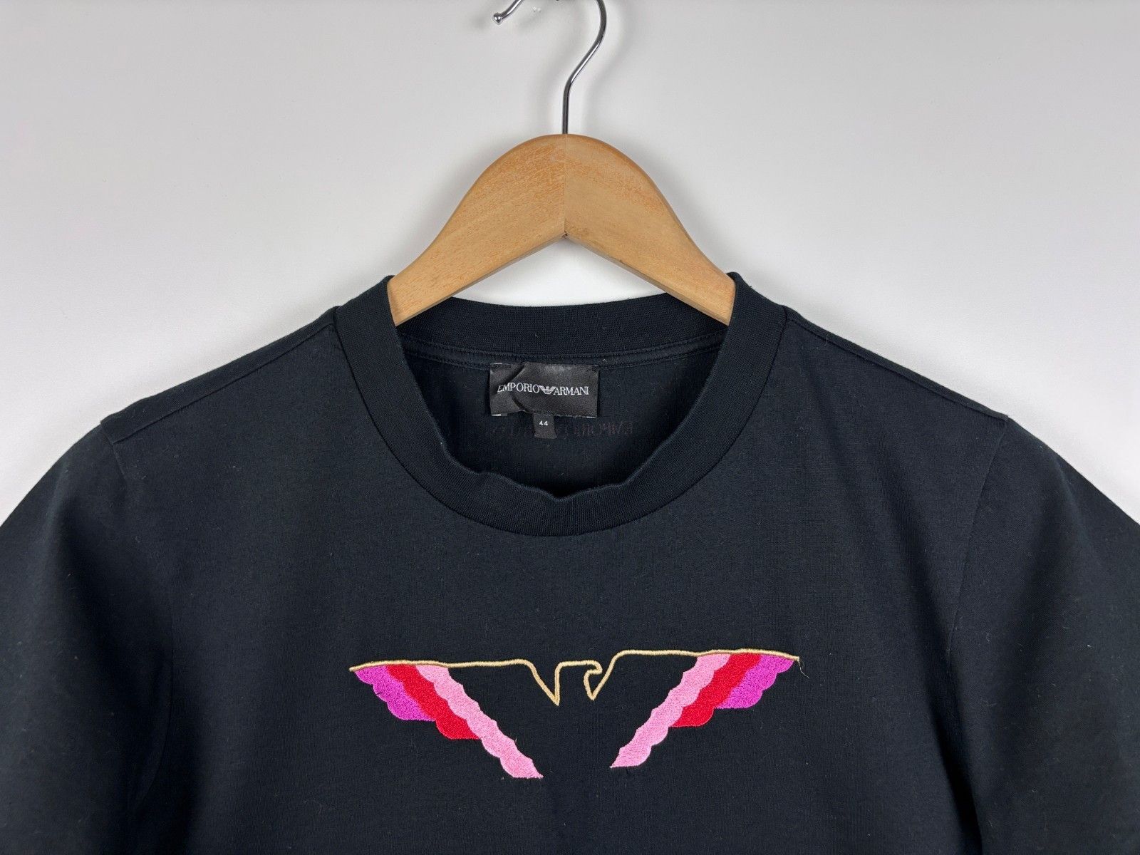 Emporio Armani Womens Emporio Armani Embroidered Logo T-Shirt Black Size 44 Size M / US 6-8 / IT 42-44 - 2 Thumbnail