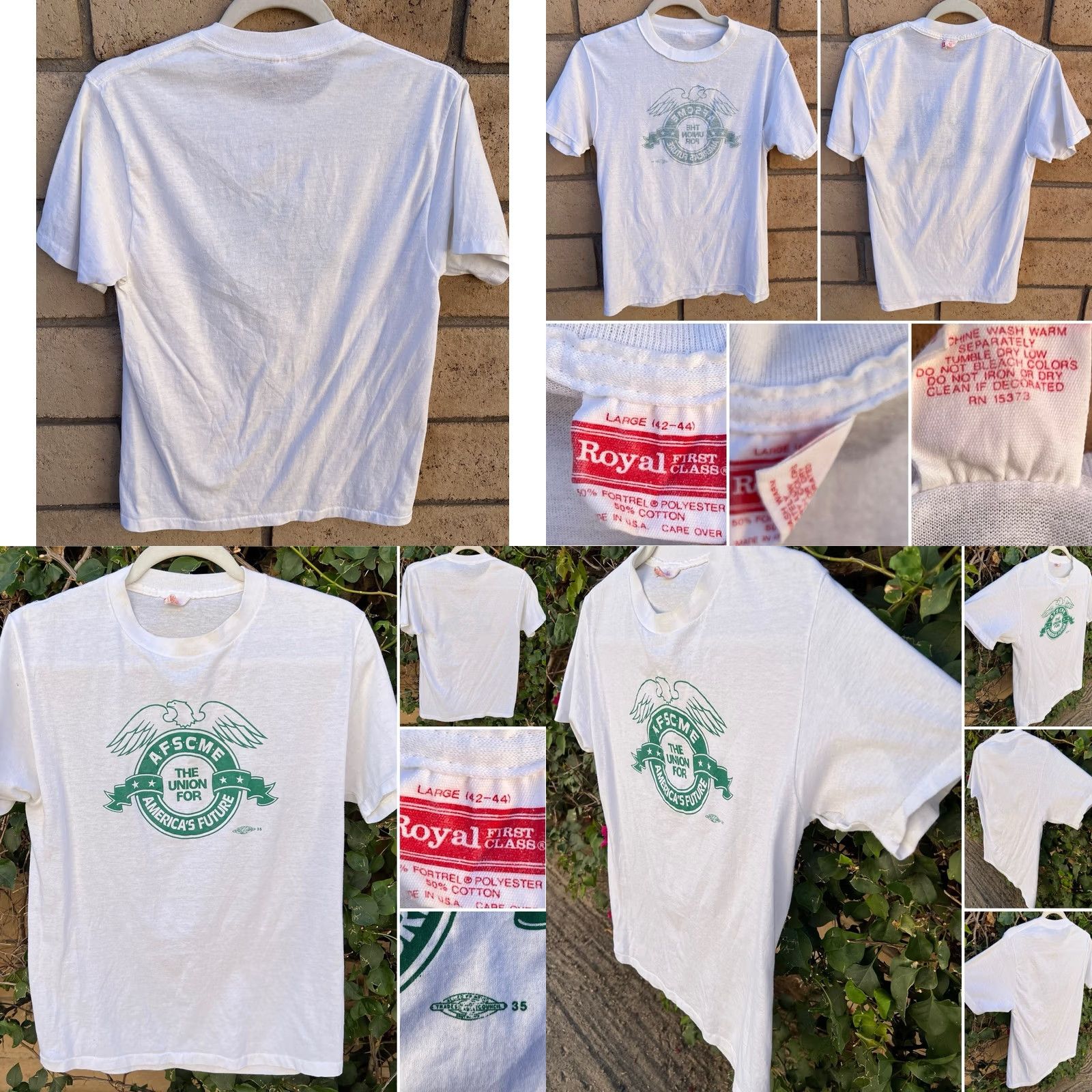 Vintage VINTAGE AFSCME Union T Shirt Royal First Class USA Eagle Graphic L Size US L / EU 52-54 / 3 - 10 Thumbnail