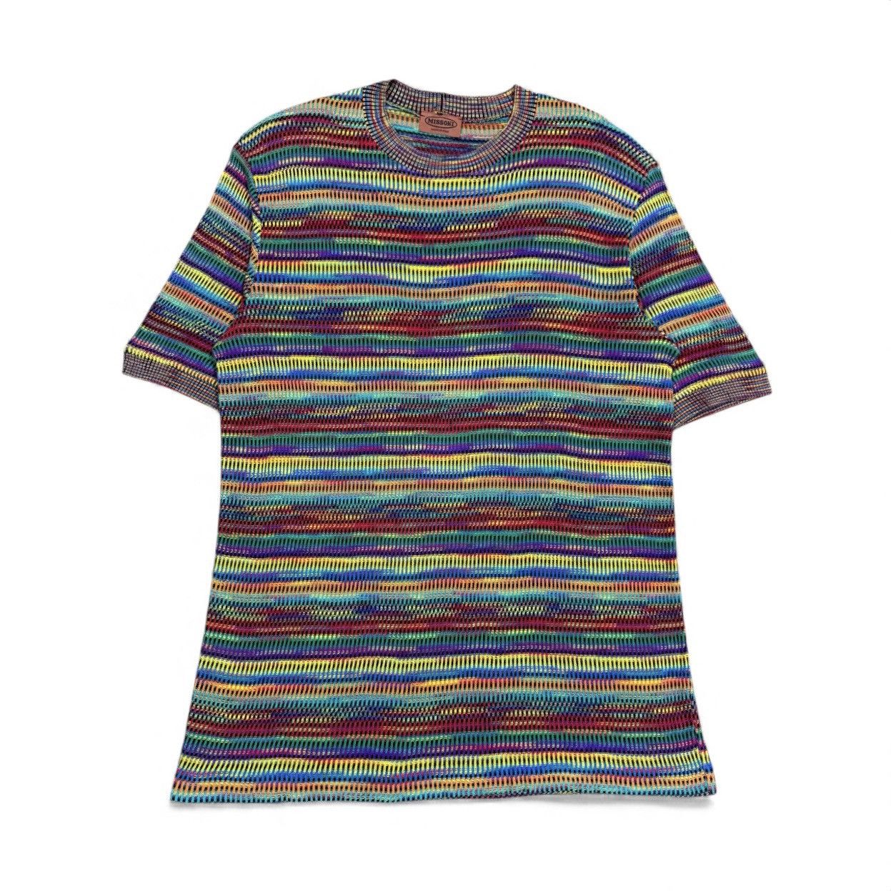Missoni Vtg🔥Missoni Static Multicolor Knitted Tee Made In Italy Size US M / EU 48-50 / 2 - 1 Thumbnail
