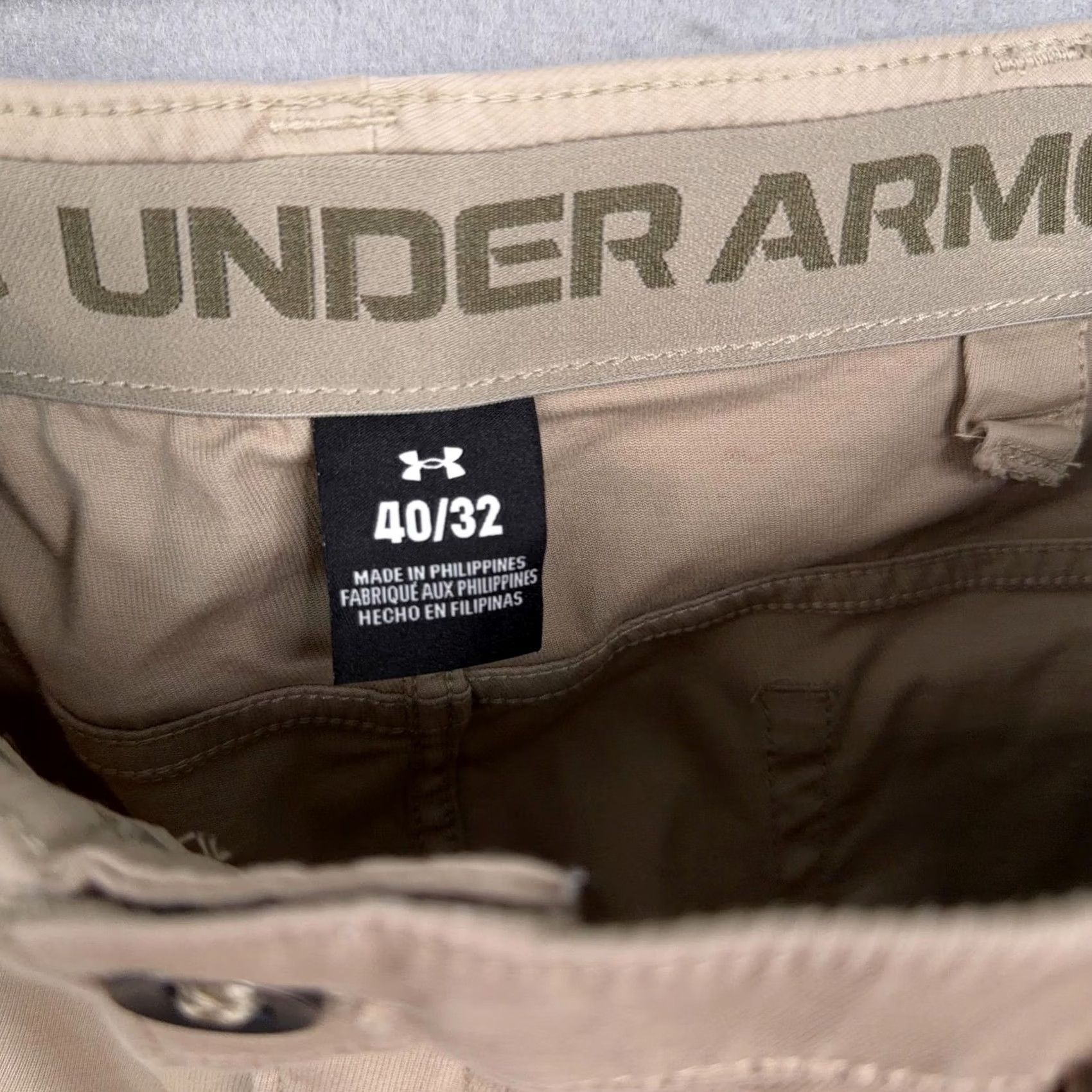 Under Armour Under Armour Pants Mens 40x32 Beige Twill Cargo Stretch Workwear Size US 40 / EU 56 - 5 Thumbnail