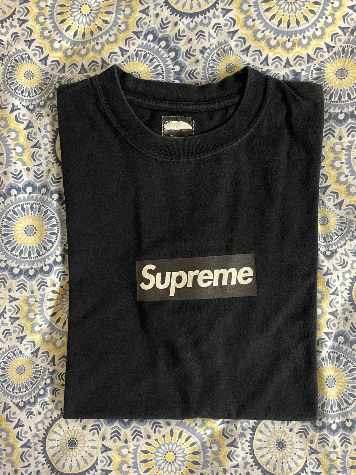 image of Supreme 2006 Neighborhood Black Tonal Box Logo Tee, Men's (Size Medium)