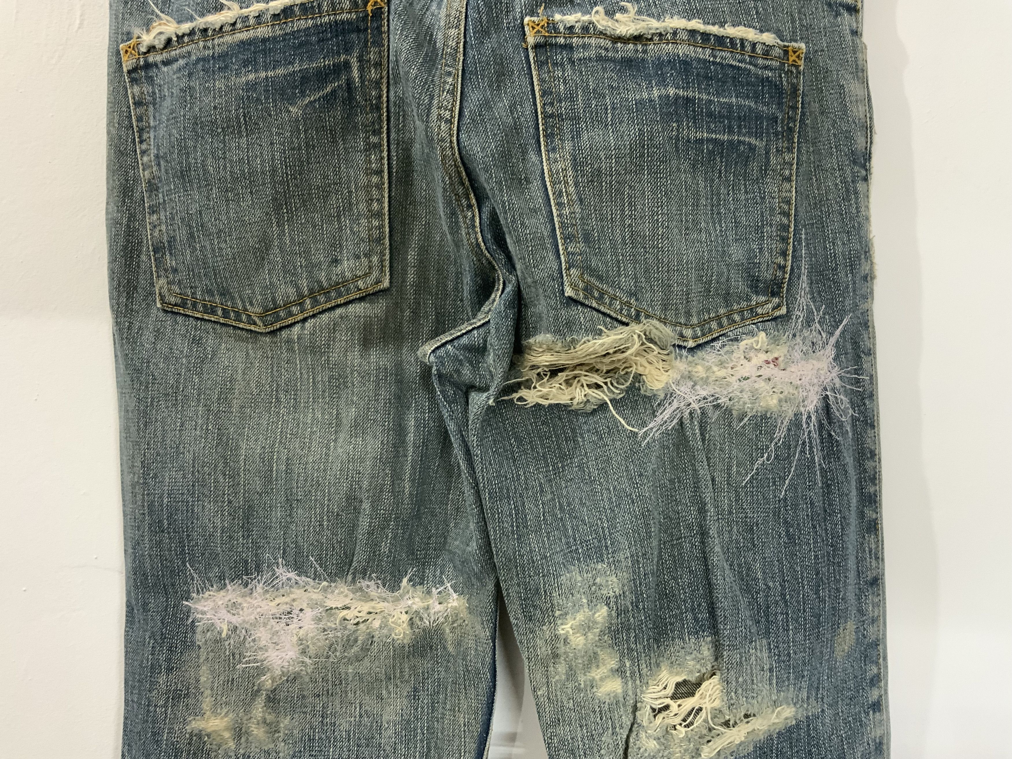 Japanese Brand Vintage Lois Crayon Atelier thirtyfour Distressed Denim Size US 31 - 10 Thumbnail