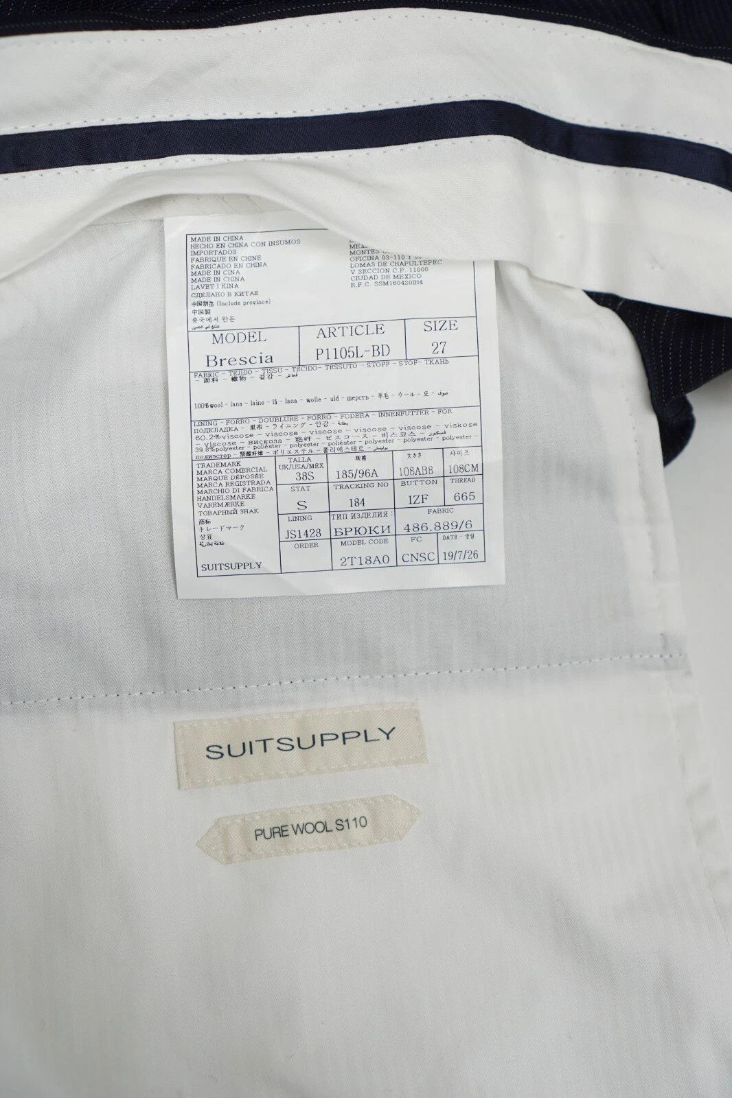 Suitsupply Men Suitsupply Suit Lazio Single Btreasted Wool S110's US46S Size 46S - 10 Thumbnail