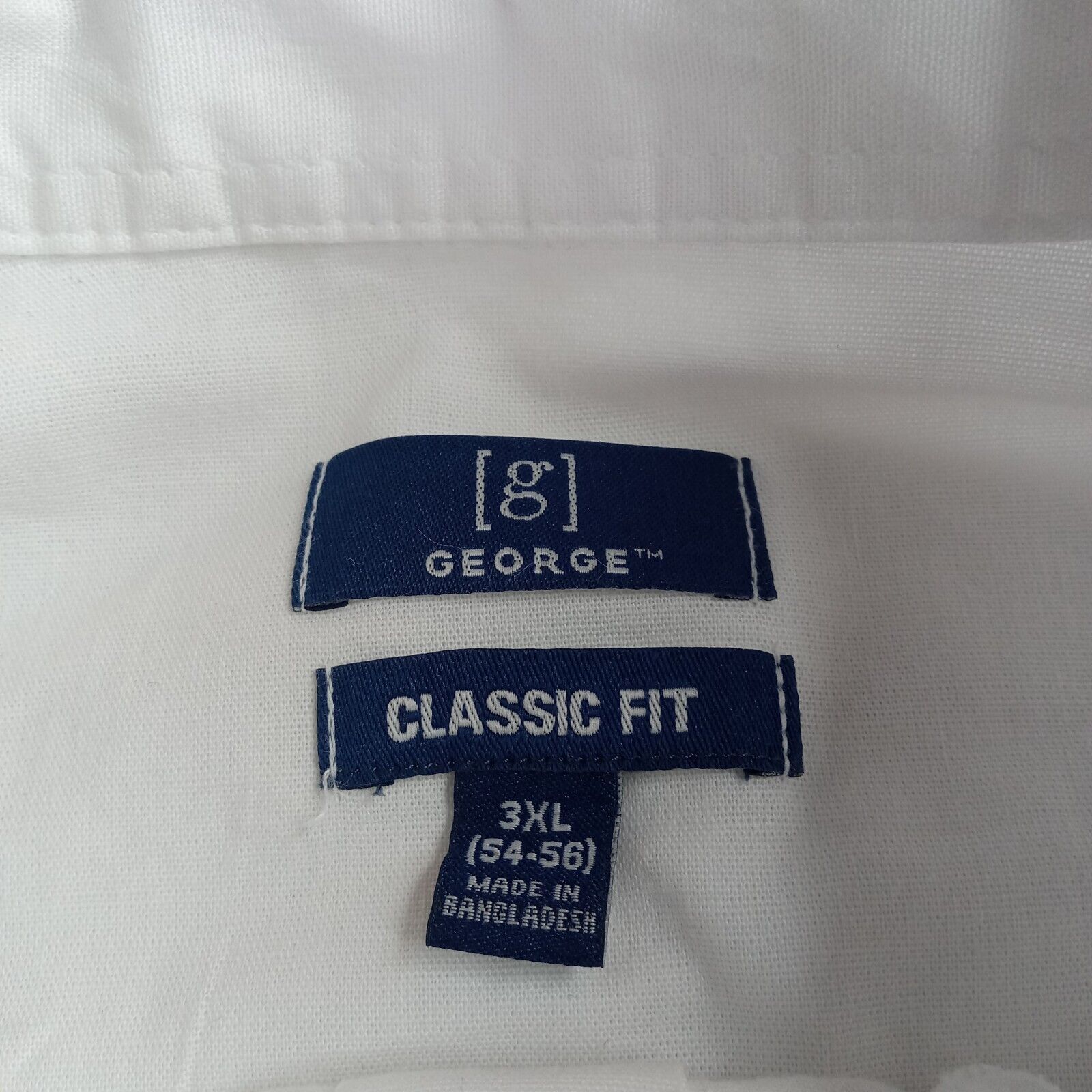 George George Poplin Shirt Men's 3XL (54-56) White Classic Fit Size US XXL / EU 58 / 5 - 3 Thumbnail
