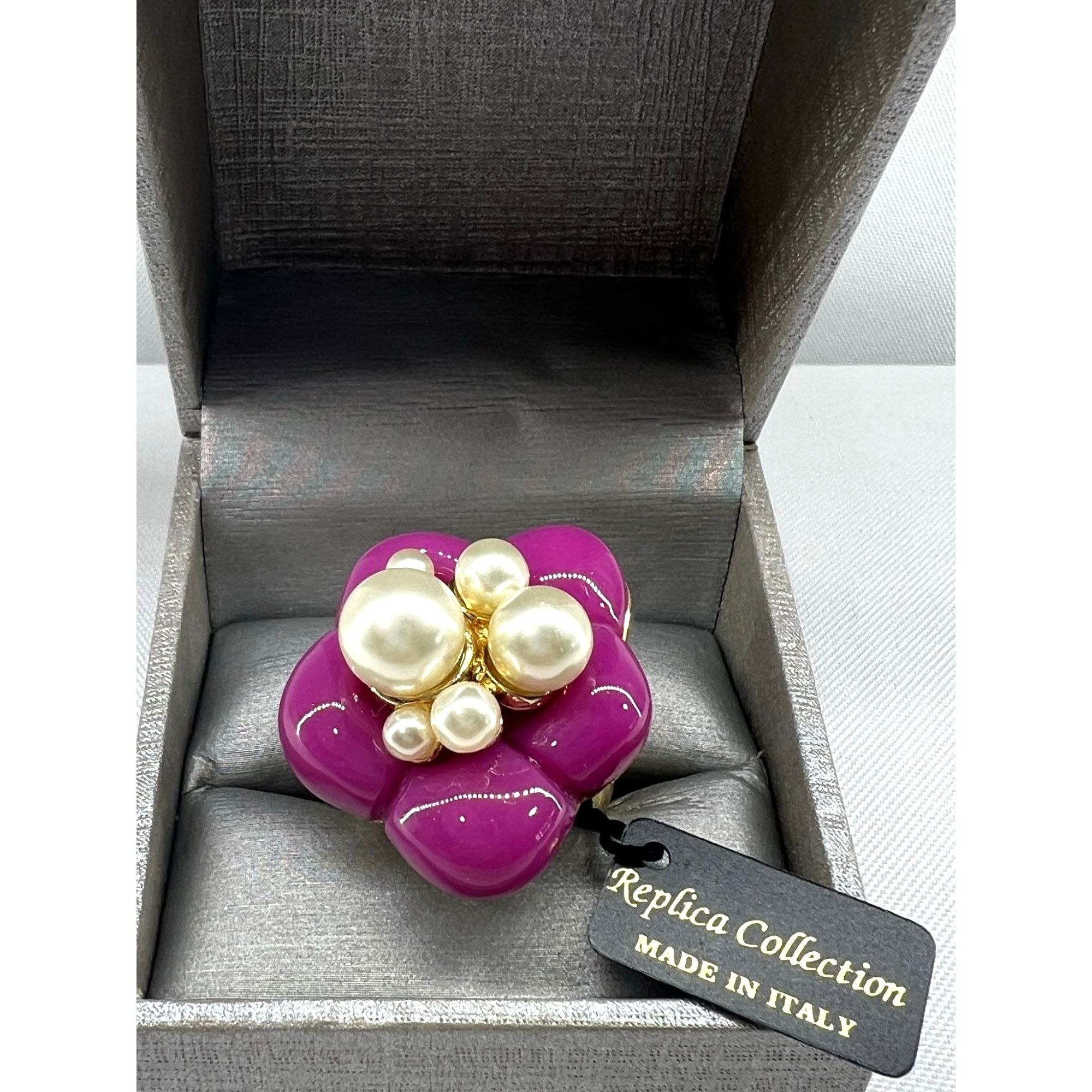 Other Stylish Purple and White Pearl Cocktail Ring Size 7 Size ONE SIZE - 1 Thumbnail