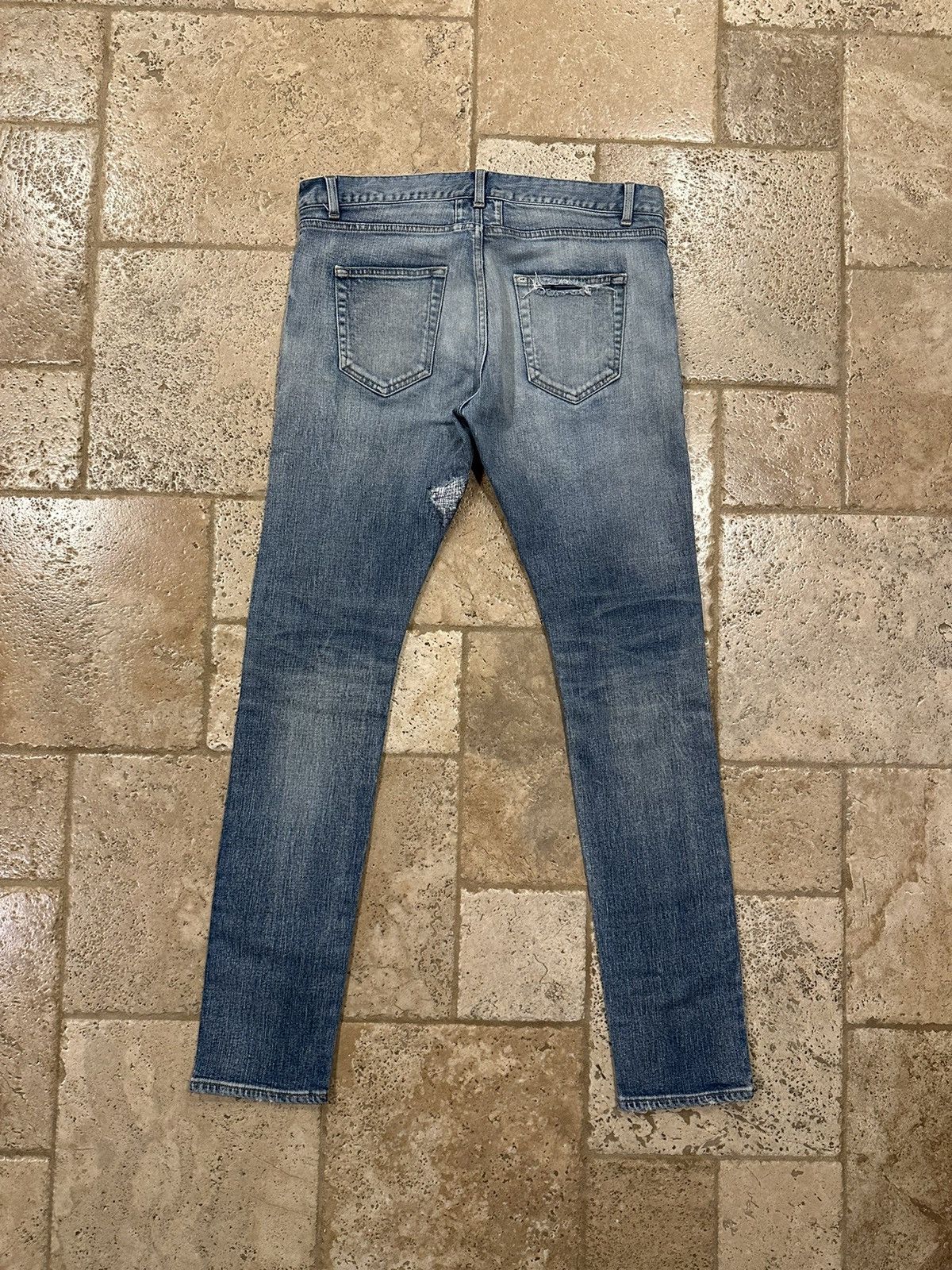 Hedi Slimane × Saint Laurent Paris Saint Laurent x Hedi SS16 Blue Wash Distressed D02 Denim Size US 33 - 10 Thumbnail