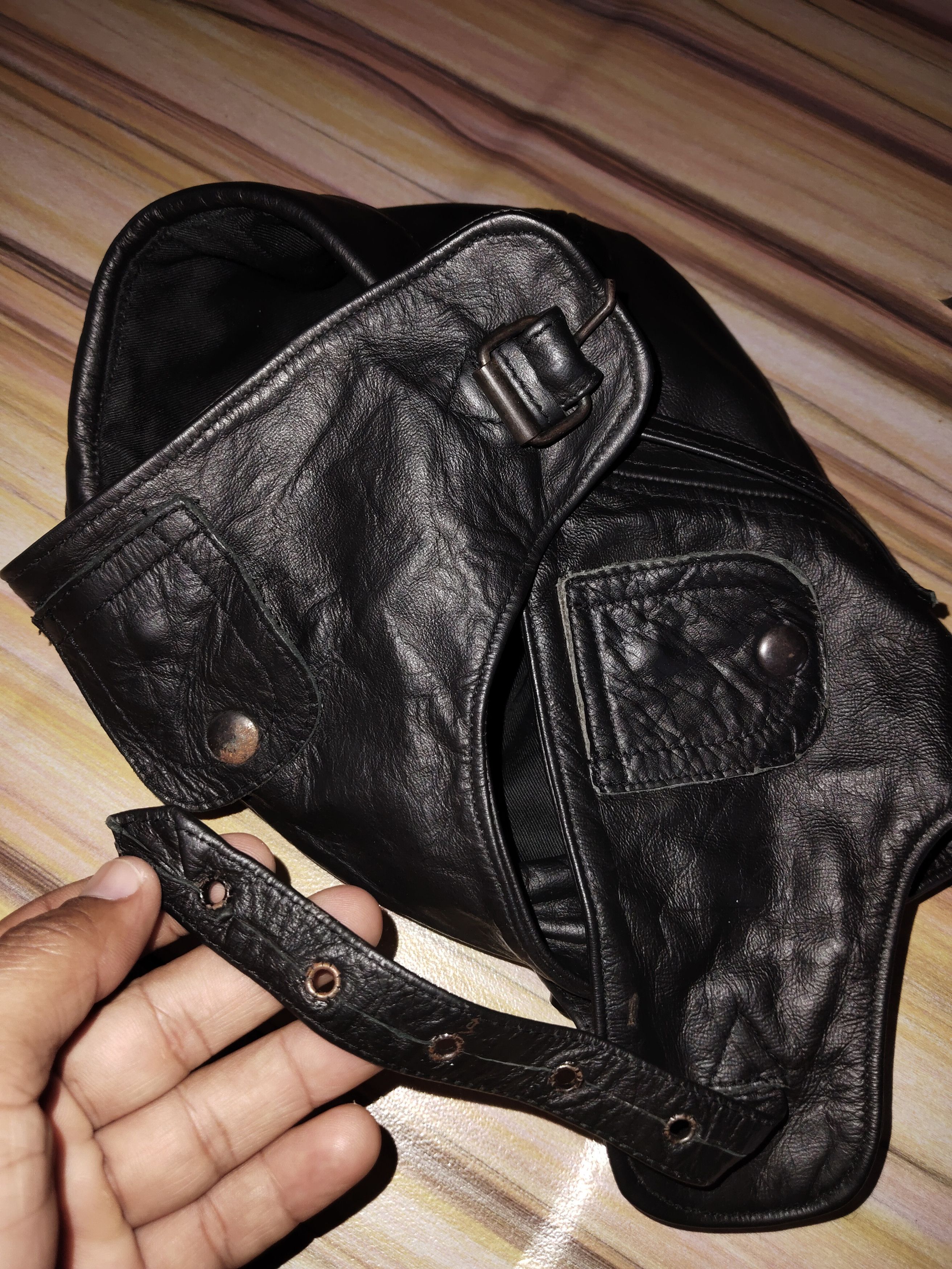 The Unbranded Brand Leather Aviator Cap Size ONE SIZE - 7 Thumbnail