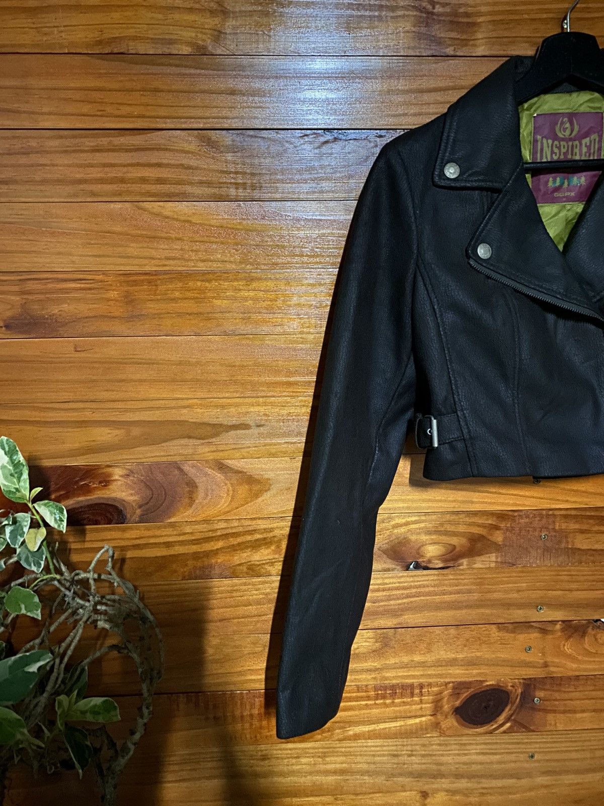 Vintage GGPX Inspired Cropped Faux Leather Biker Jacket | Women’s Size S / US 4 / IT 40 - 7 Thumbnail