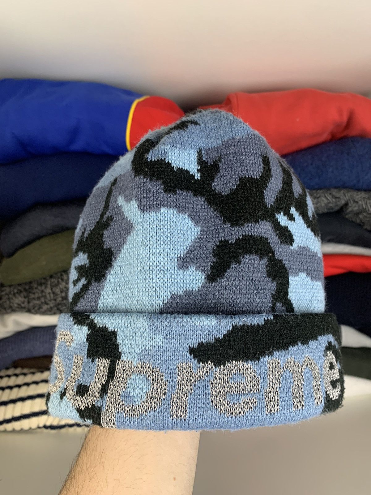 New Era × Supreme Supreme New Era Split Beanie Hat Size ONE SIZE - 9 Thumbnail
