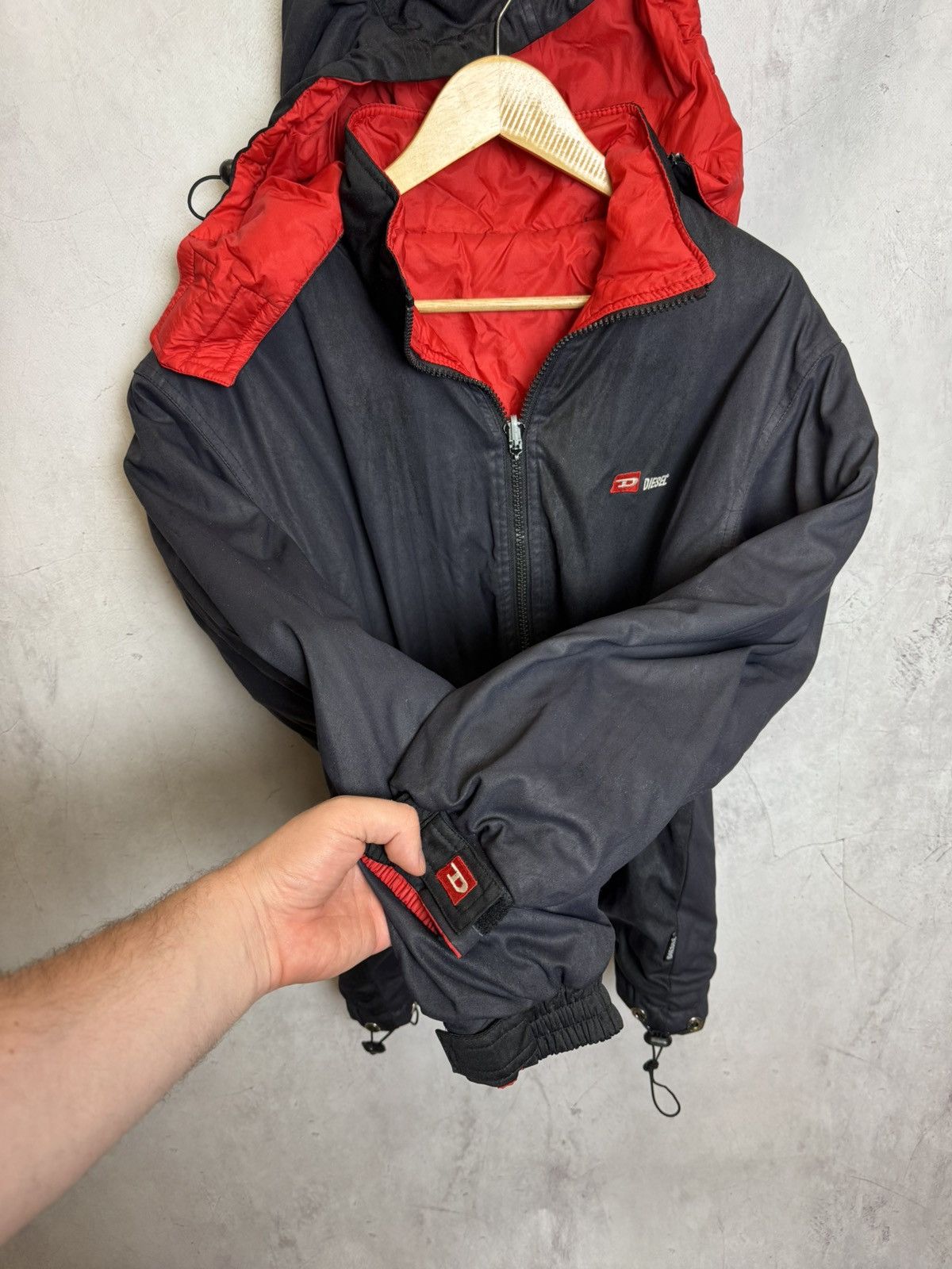 Diesel × Vintage Diesel Reversible Jacket Black Red Men’s Hooded Zip Up Size US L / EU 52-54 / 3 - 14 Thumbnail