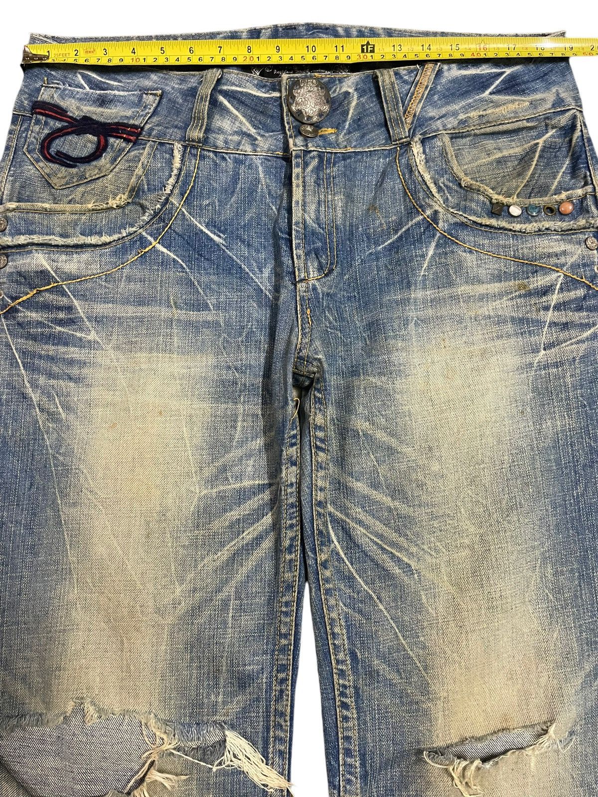 14th Addiction Vintage Japanese Brand Mud Wash Distressed Style Loose Jeans Size US 38 / EU 54 - 12 Thumbnail