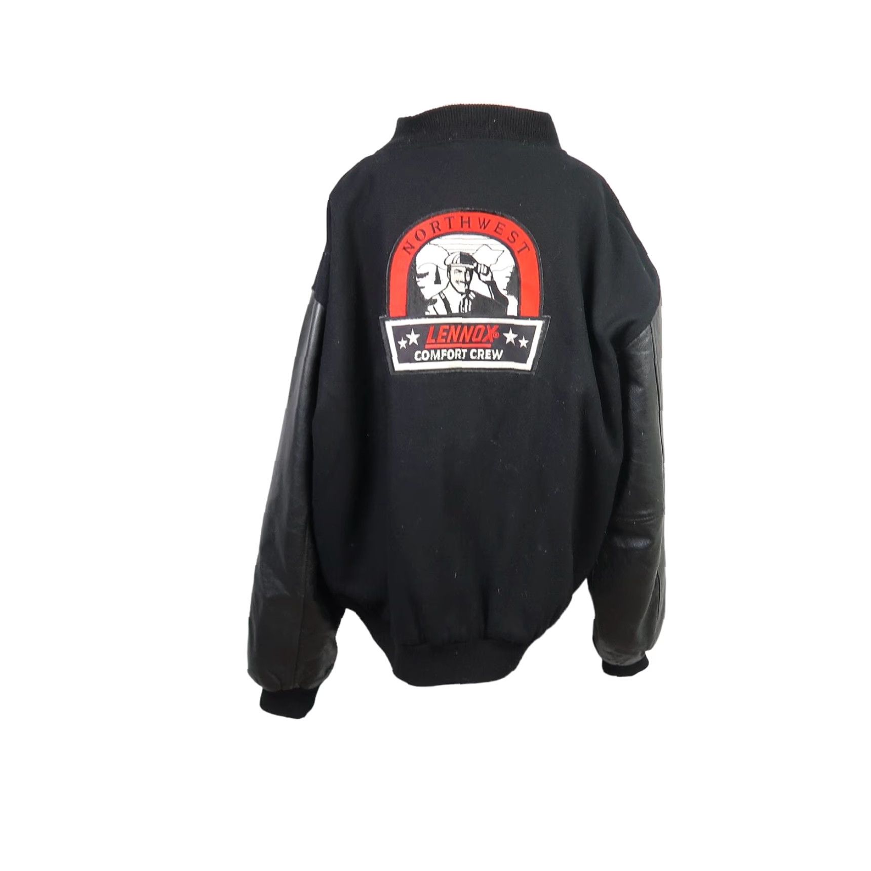 Dunbrooke VINTAGE Dunbrooke Lennox Bomber Jacket Wool and Leather Black XL Men’s 90s Snap Closure Size US XL / EU 56 / 4 - 4 Thumbnail