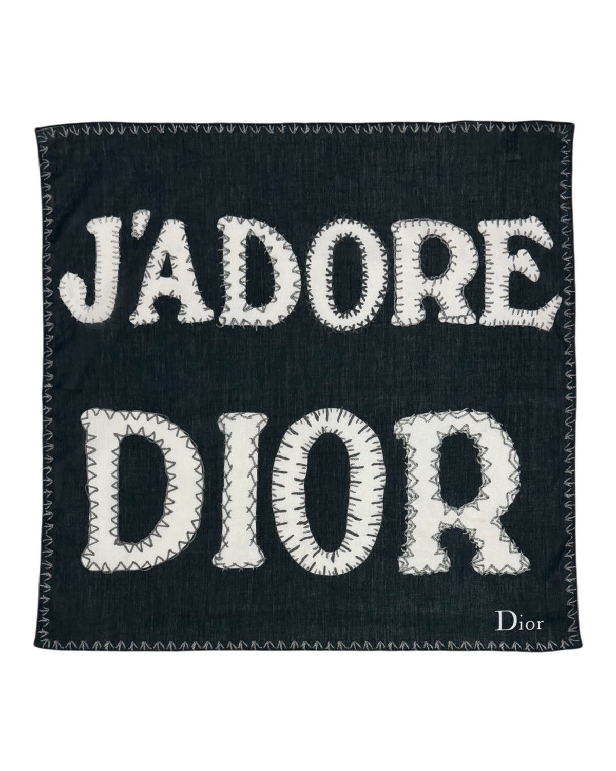 Dior CHRISTIAN DIOR 2003 "J'ADORE DIOR" Appliqué Logo Scarf Size ONE SIZE - 1 Thumbnail