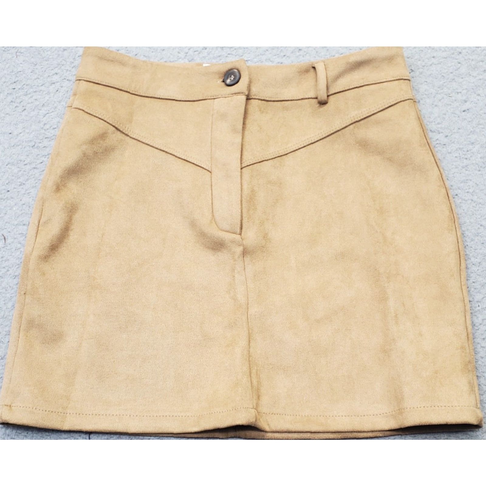 Vintage Pull&Bear Mini Skirt Womens Size S Brown Faux Suede Boho Western High Waist (Pre-owned) - Short, Casual, Women's Skirt Size 28" / US 6 / IT 42 - 2 Thumbnail