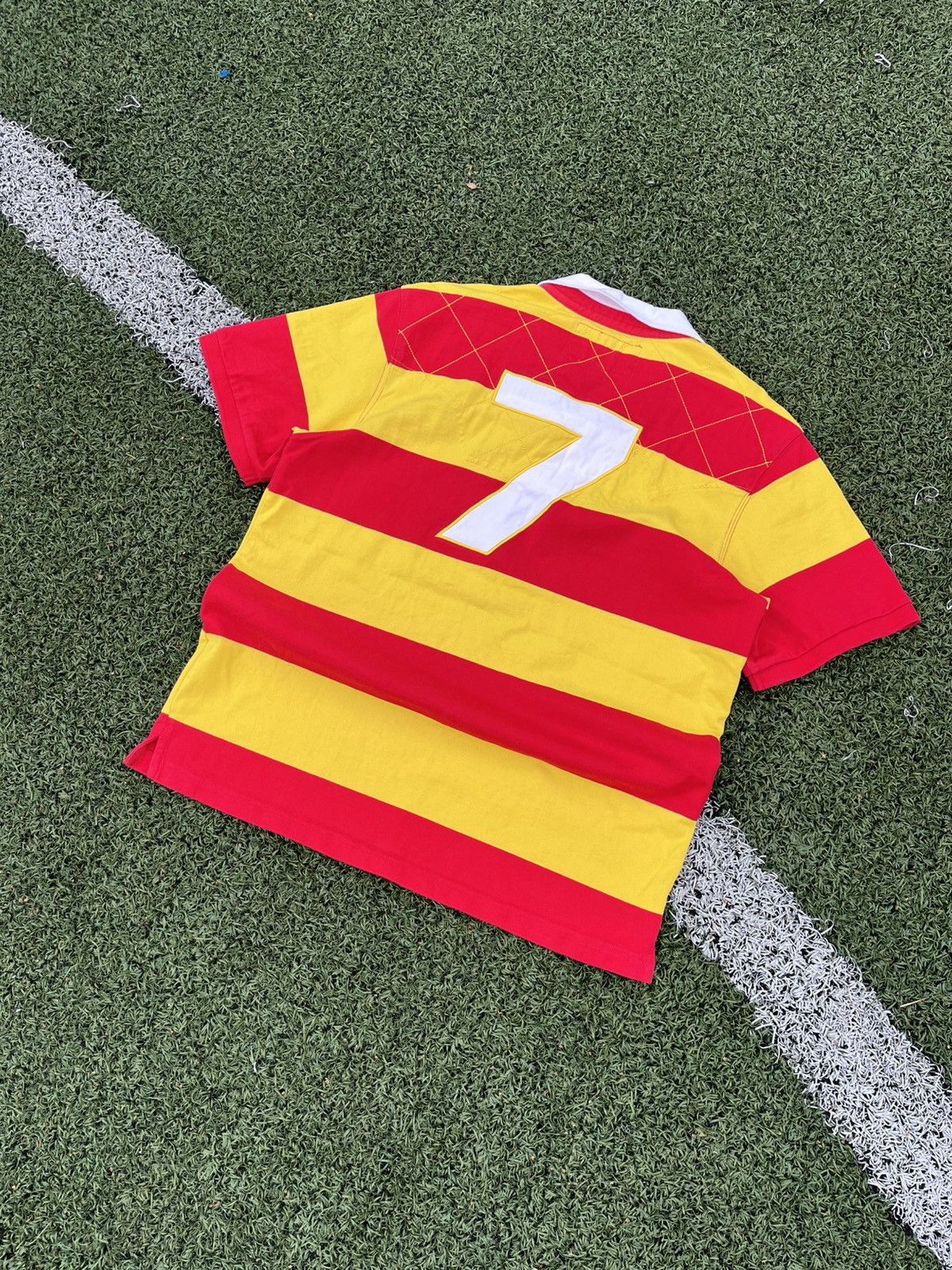 DHL Rare DHL x HSBC Rugby Polo Shirt Striped Vintage L Size US L / EU 52-54 / 3 - 4 Thumbnail