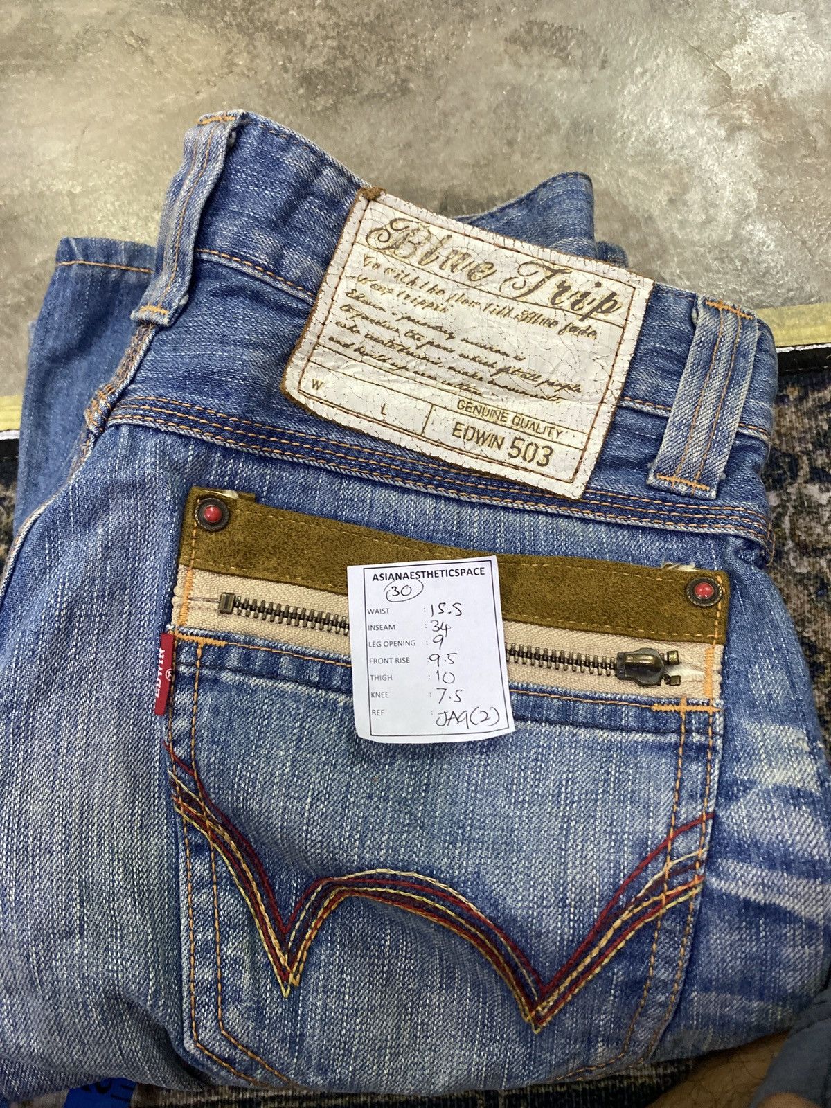 Edwin Vintage Edwin 503 Flare Blue Way Washed Light Blue Jean Size US 30 / EU 46 - 16 Thumbnail