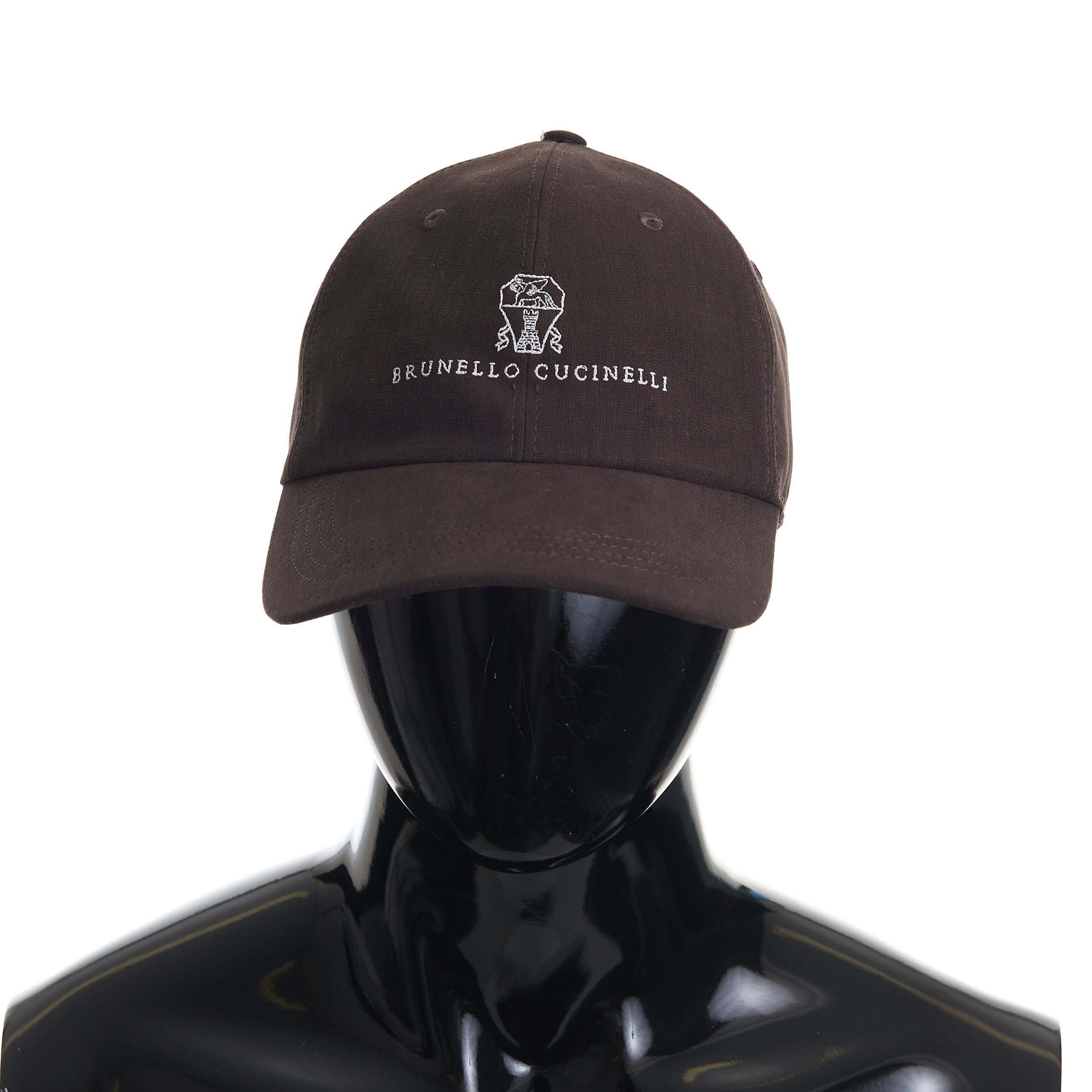 Dark Brown Logo Embroidered Baseball Cap Size S