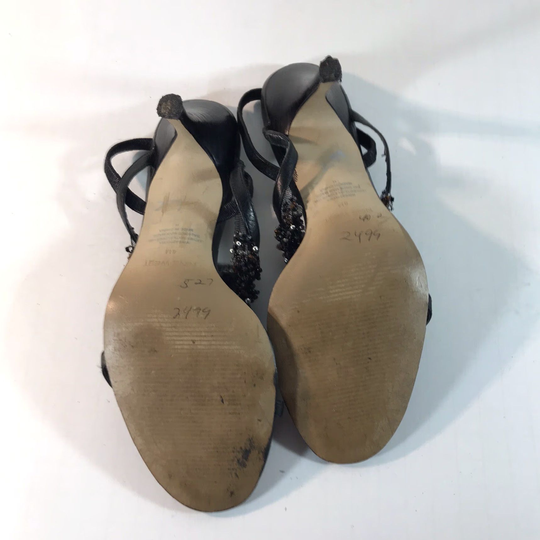 Nine West Nine West Saphyra Brown Leather Beaded T-Strap Heels Womens Size 6M 3in High Heel Size US 6 / IT 36 - 6 Thumbnail