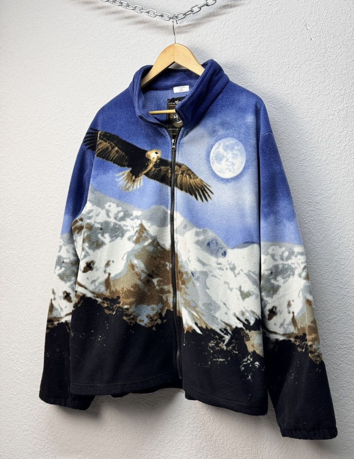 Other Zip Fleece Jacket Wolf Animals Vintage Size US XL / EU 56 / 4 - 3 Thumbnail