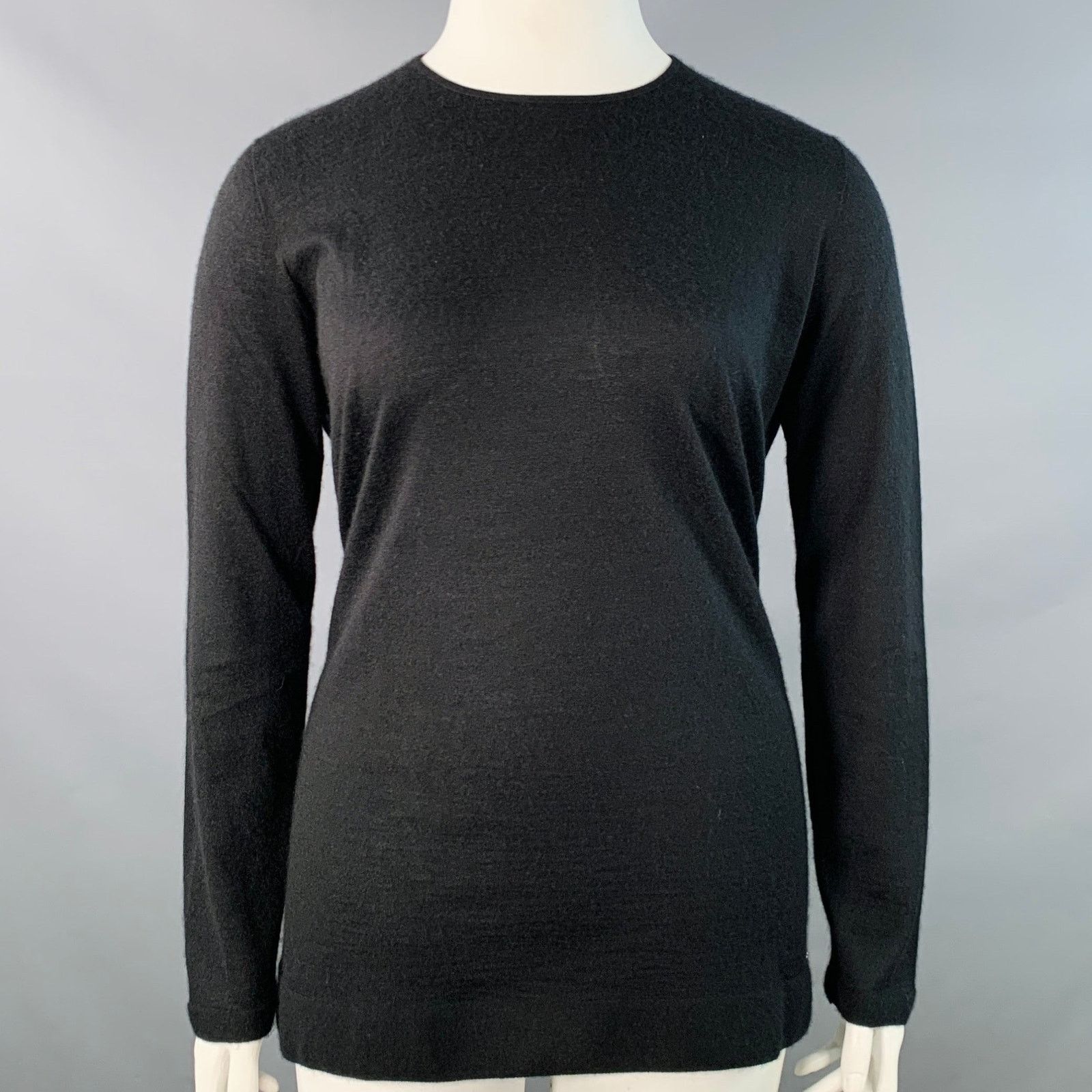 Akris AKRIS Size 14 Black Cashmere Silk Crew Neck Pullover Size XL / US 12-14 / IT 48-50 - 1 Thumbnail